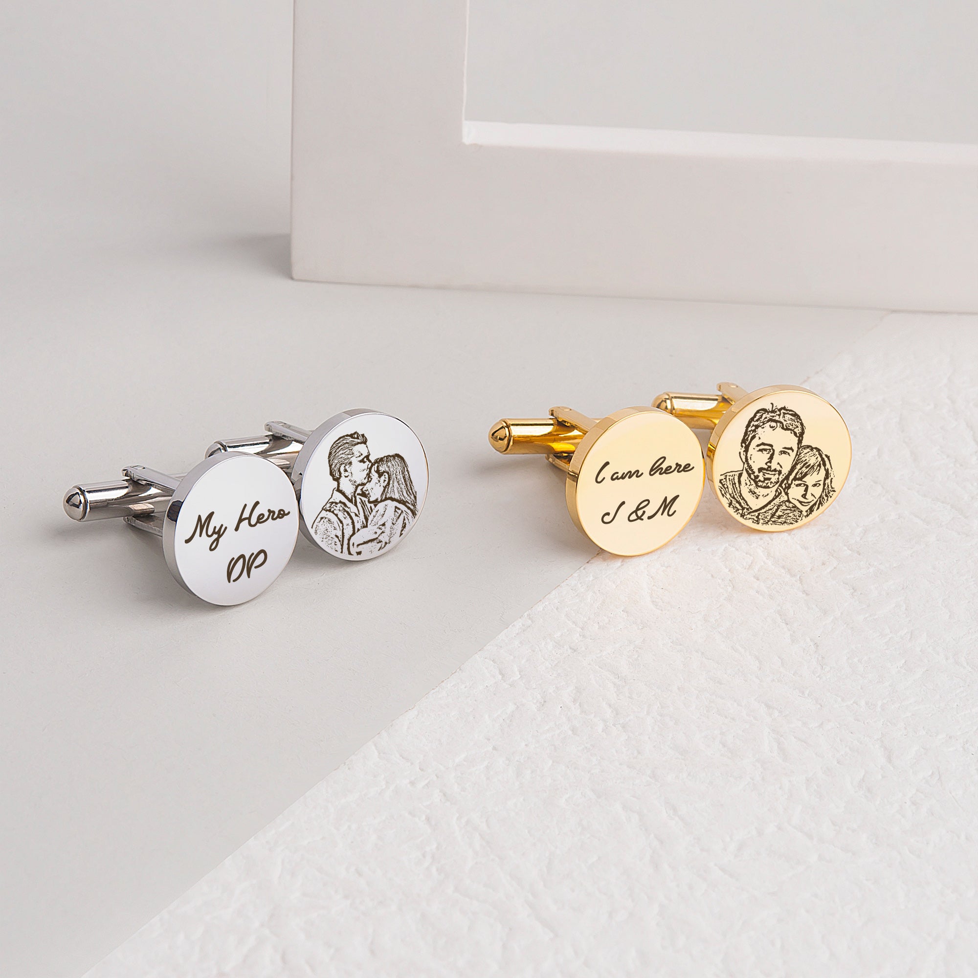 Round Photo Cuff Links