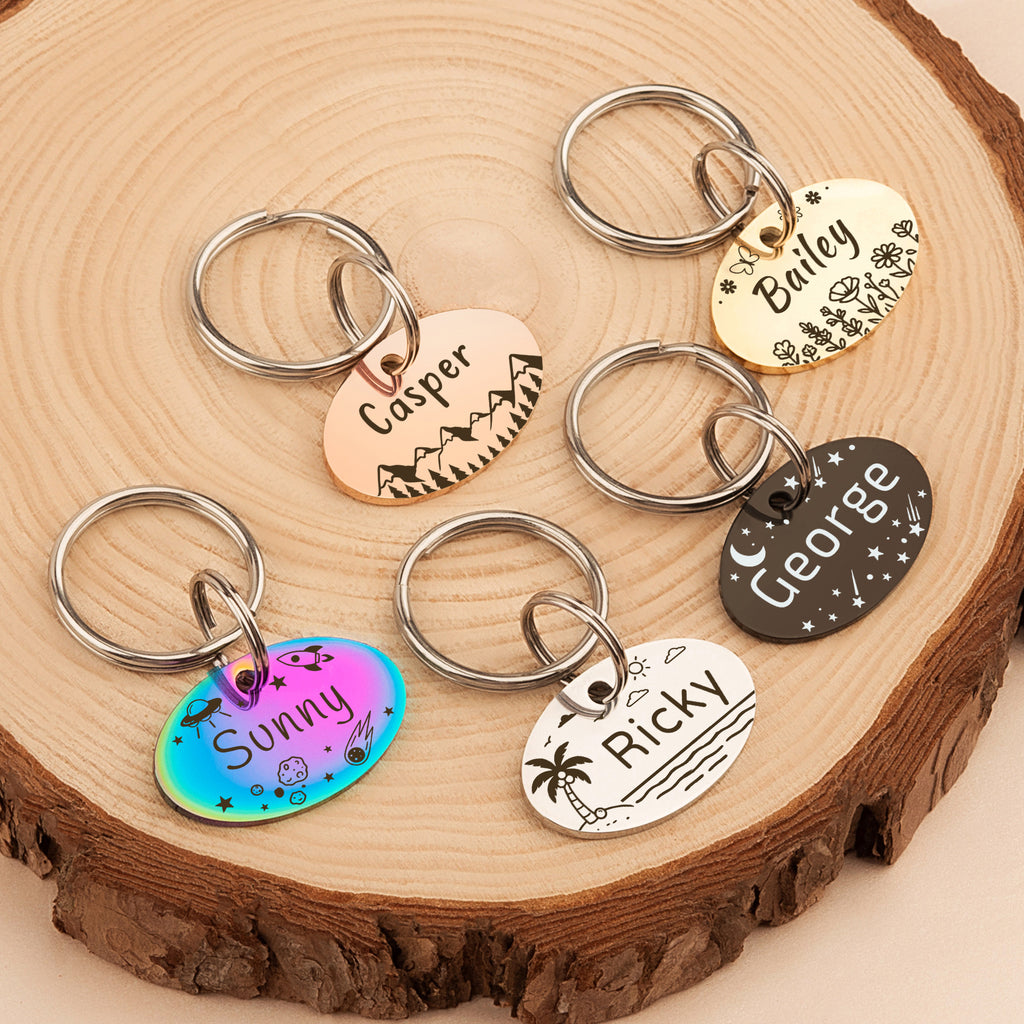 Personalized Oval Stainless Steel Pet ID Tag