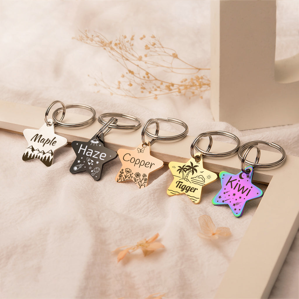 Personalized Star Stainless Steel Pet ID Tag
