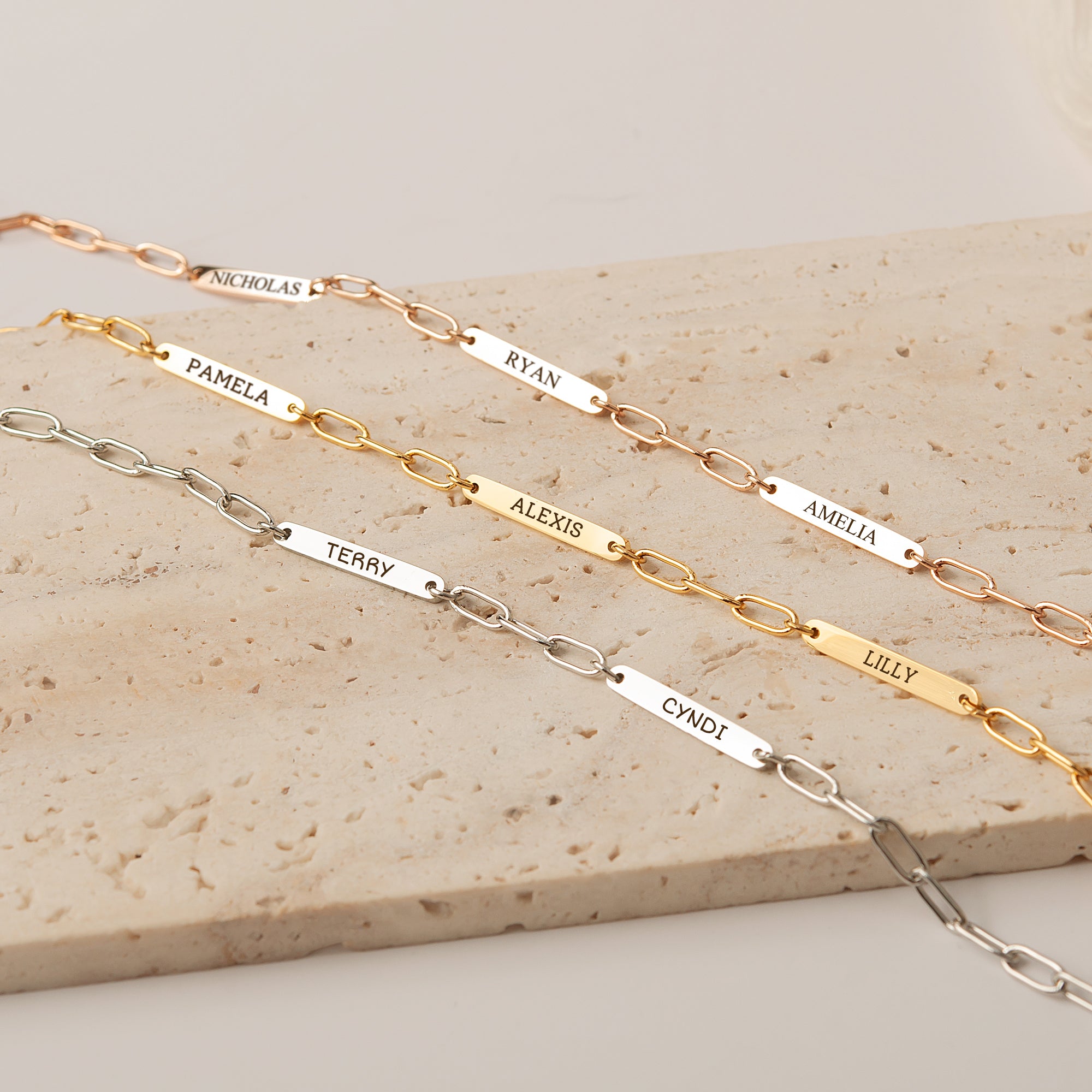 Custom Women's Paper Clip Stainless Steel Chain Necklace