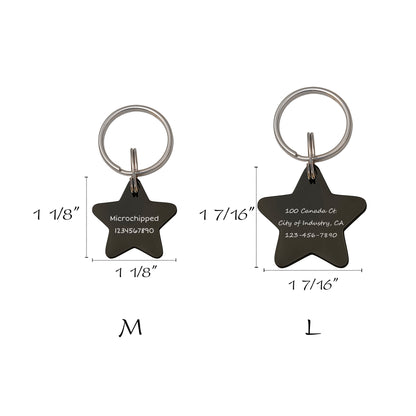 Personalized Space Themed Star Shaped Pet ID Dog Tag