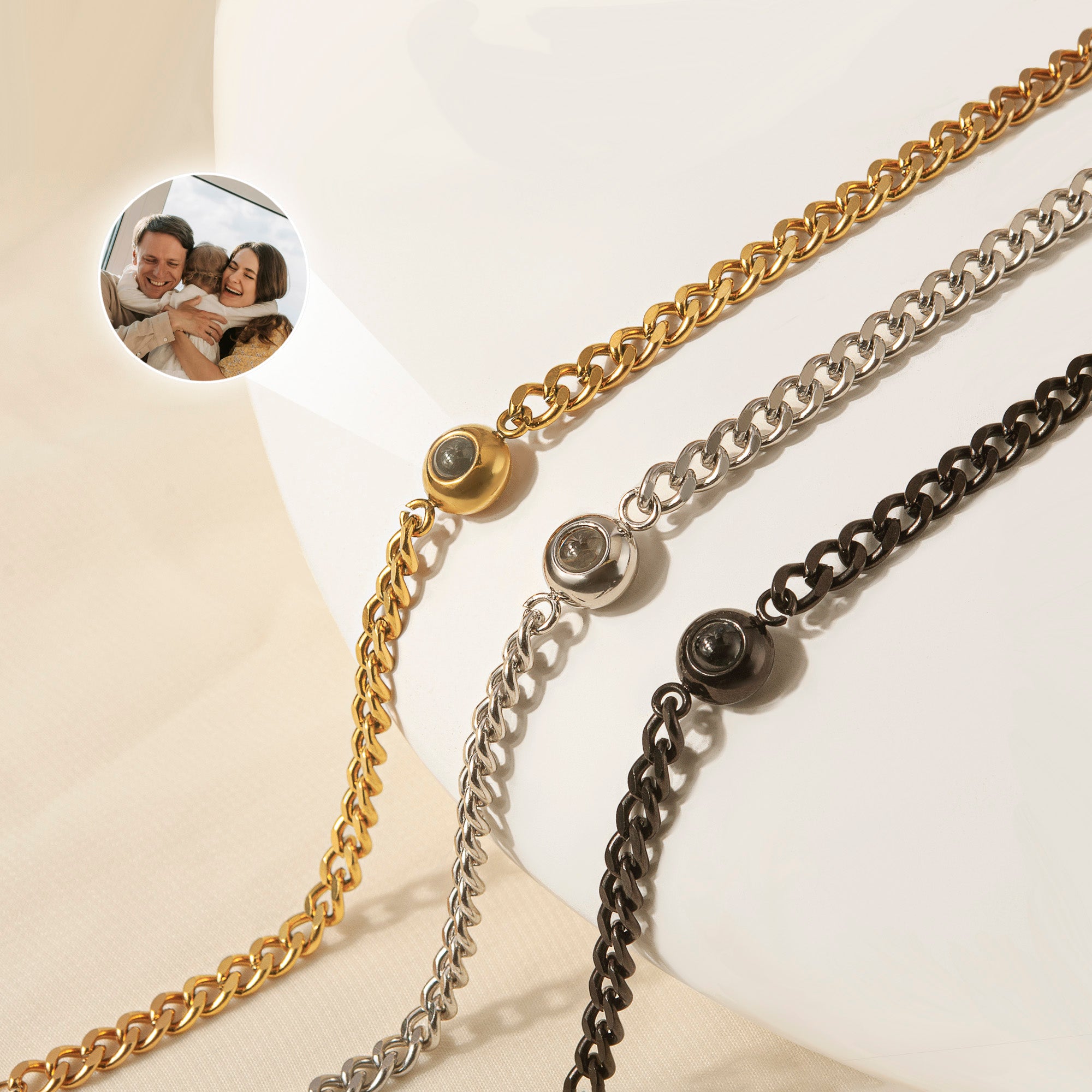Custom Photo Projection Chain Bracelet