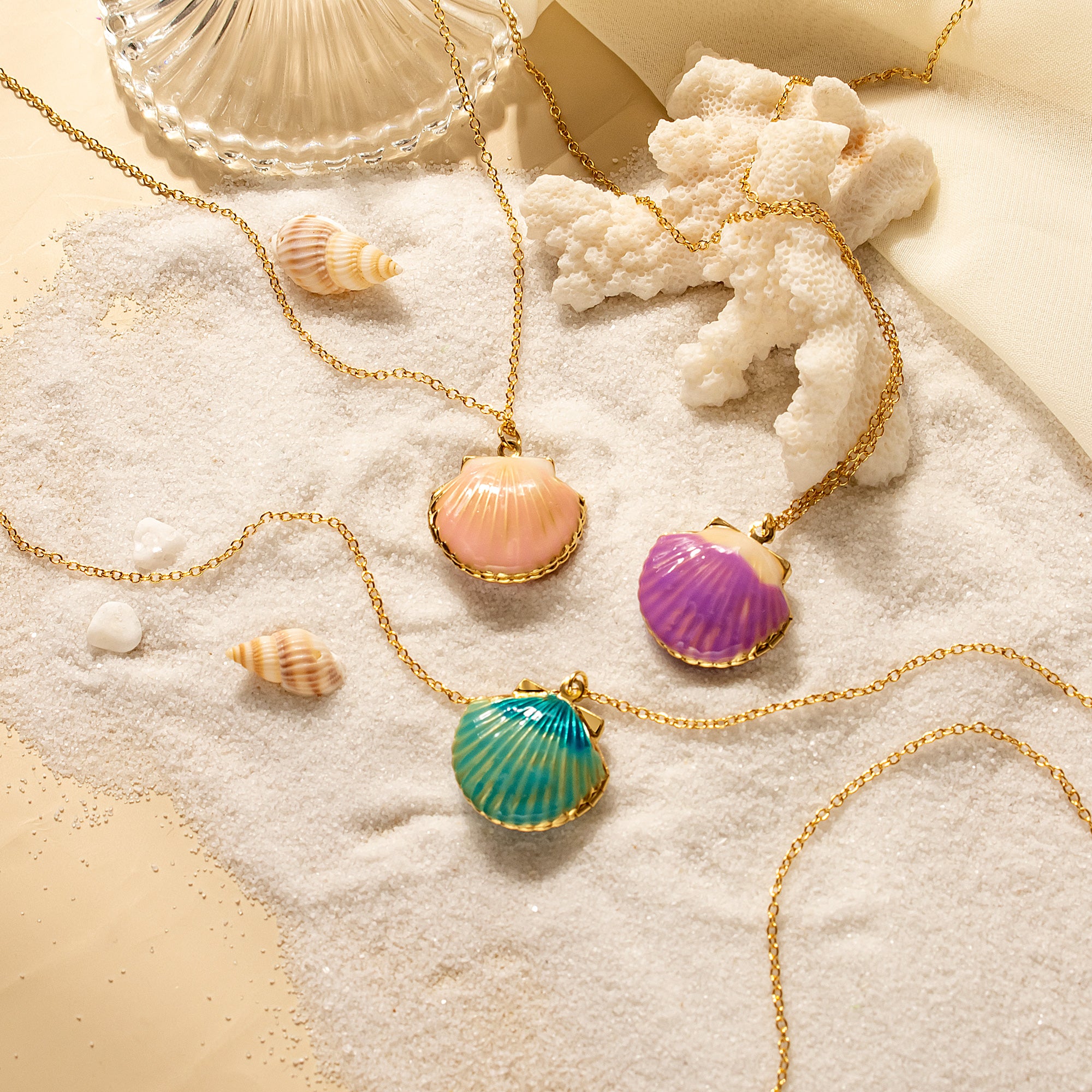 Custom Seashell Photo Locket Necklace