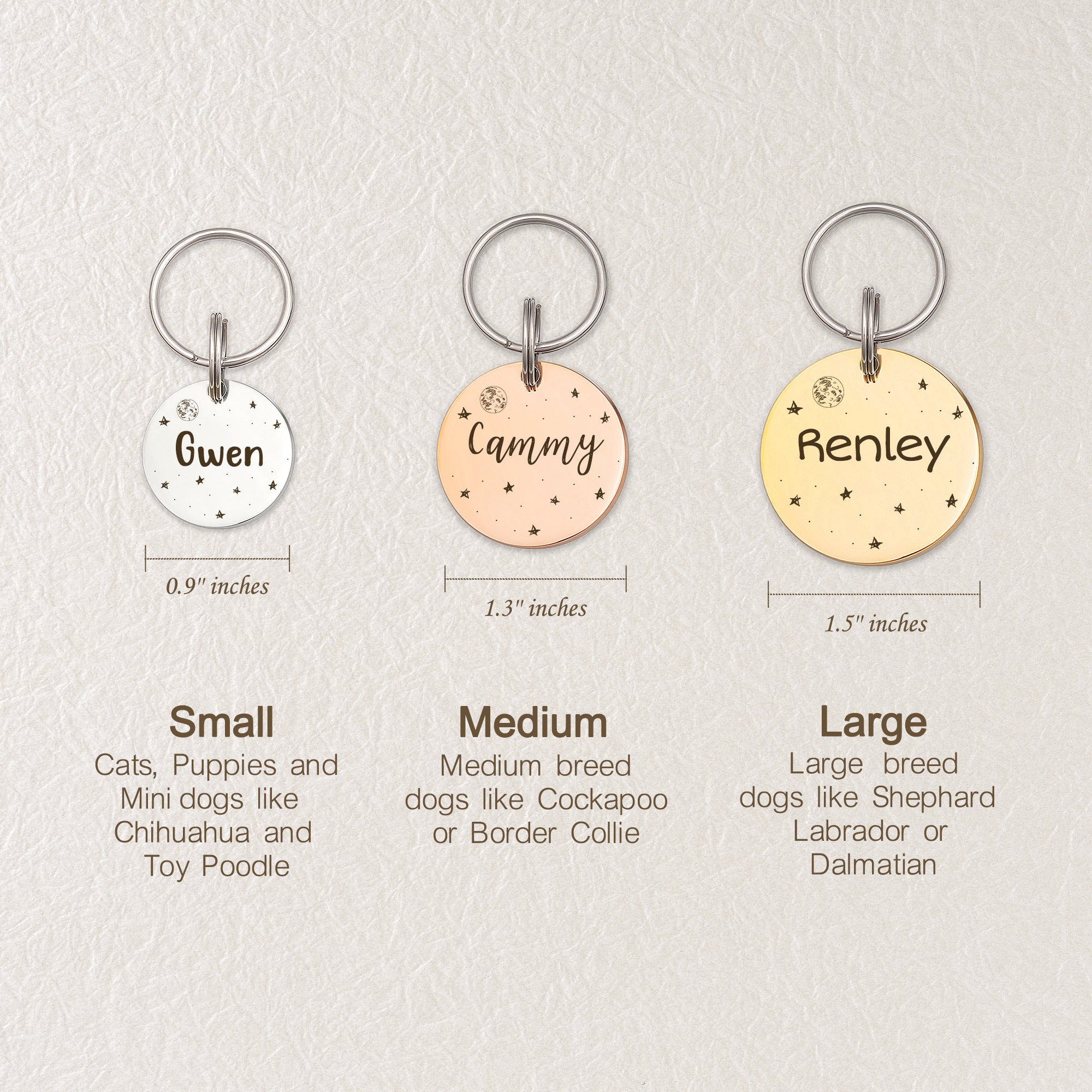 Stars Round Pet ID Tag