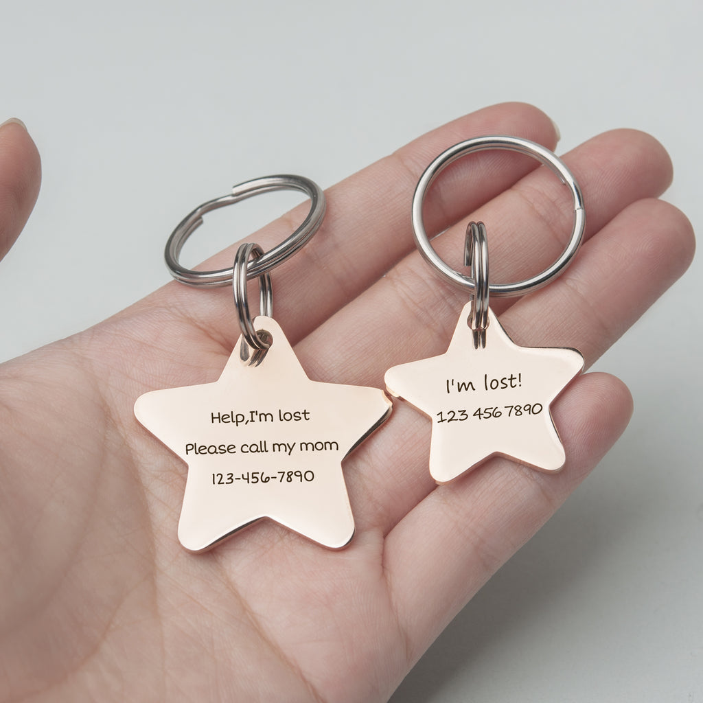 Personalized Forrest Starry Sky Star Shaped Pet ID Dog Tag for Cat or Dog