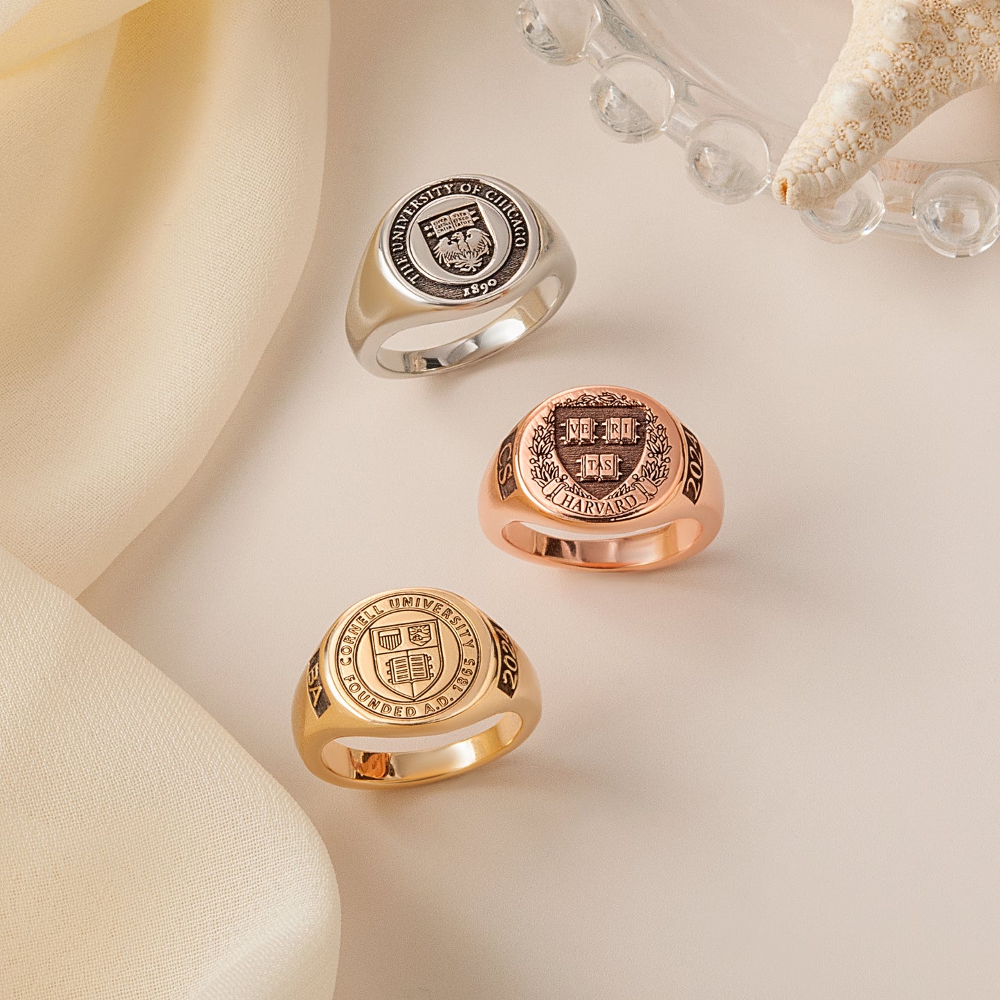 Custom College Emblem Signet Ring