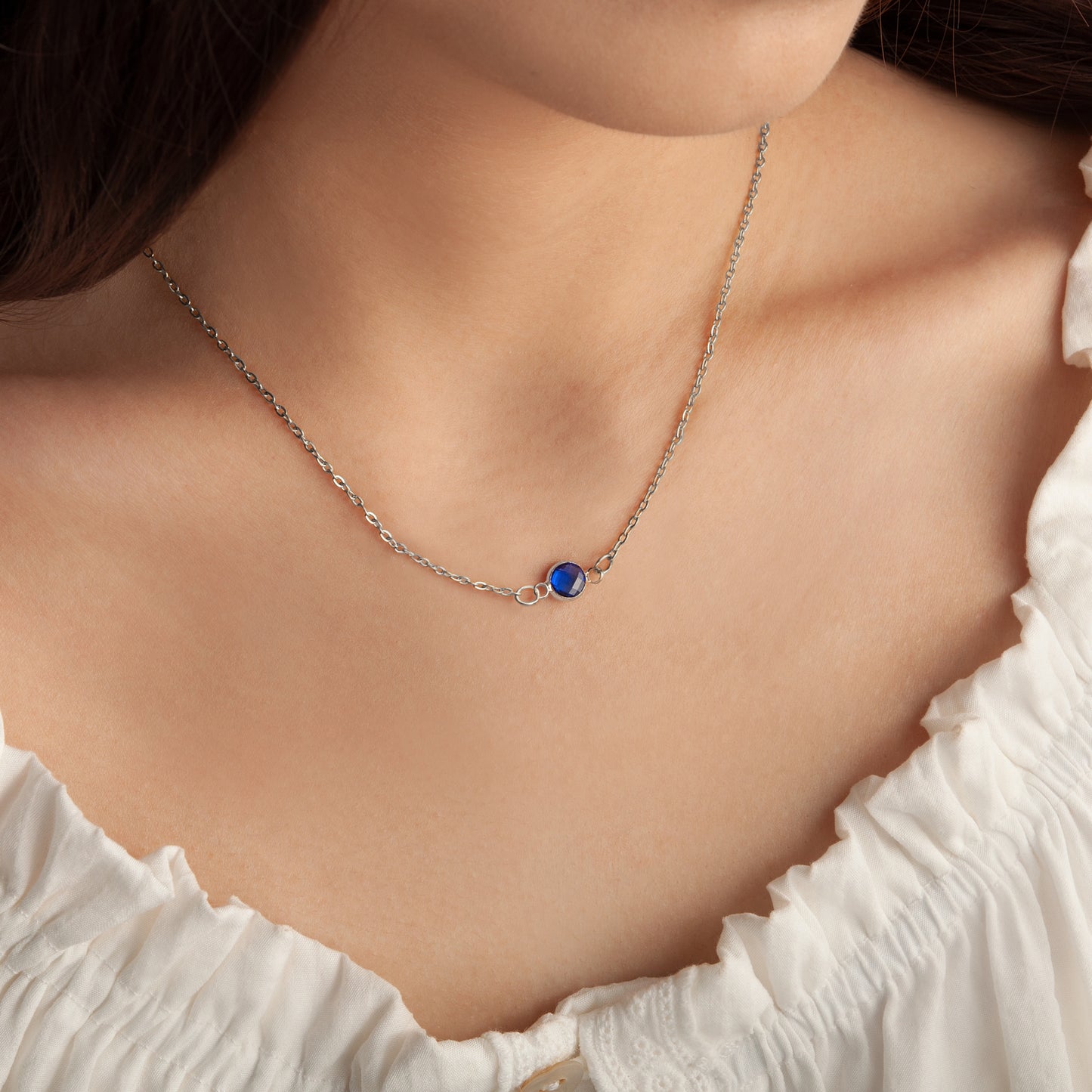 Birthstone Connector Charm Necklace