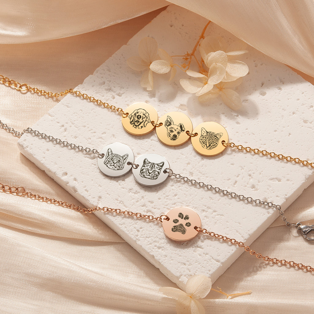 Personalized Pet Portrait Charm Bracelet