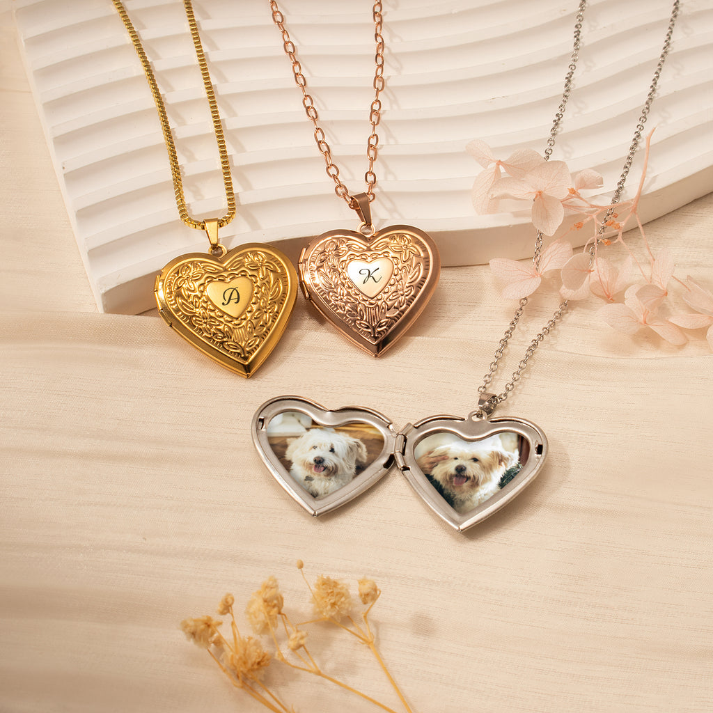 Raise Heart Photo Heart Pet Memorial Locket Necklace