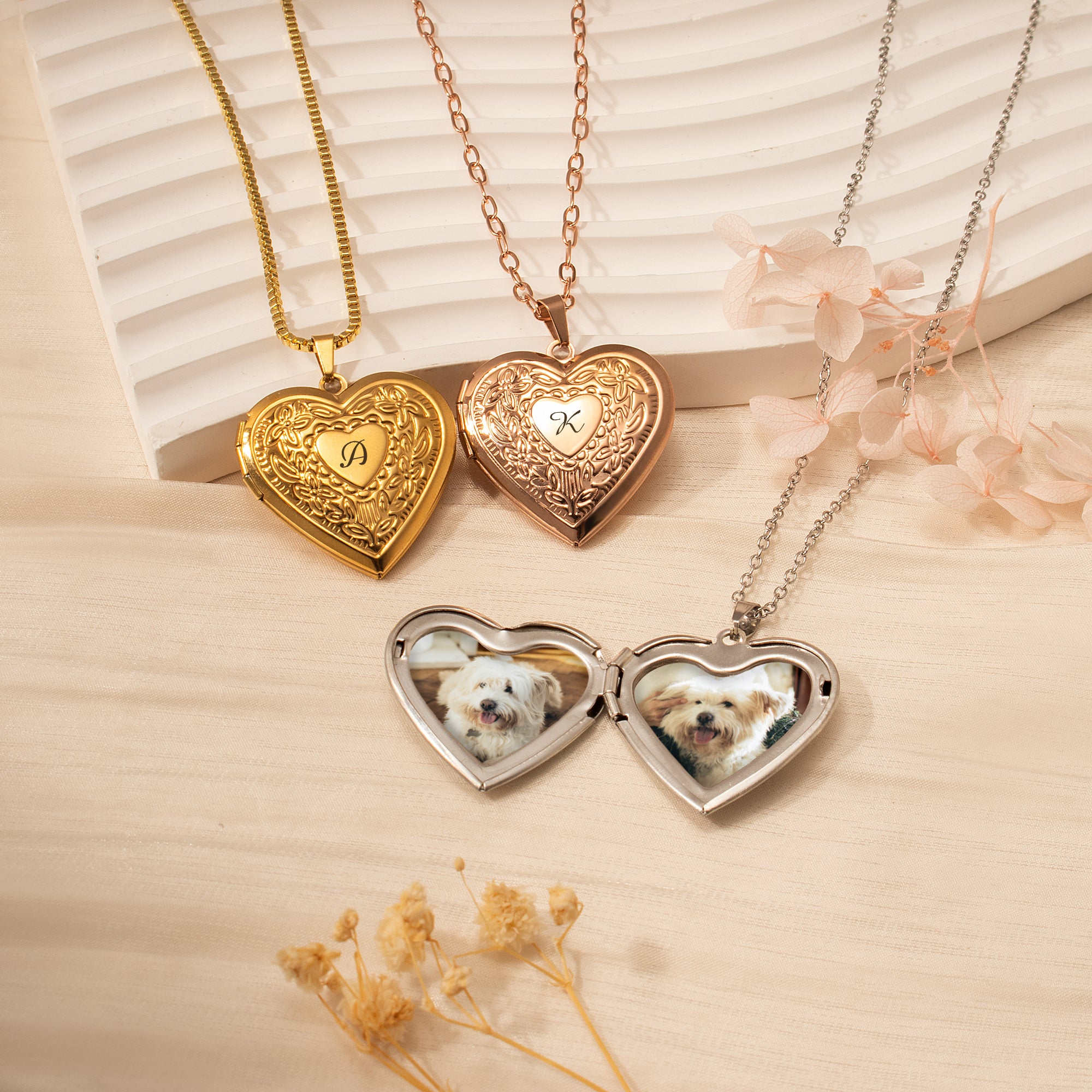 Raise Heart Photo Heart Pet Memorial Locket Necklace