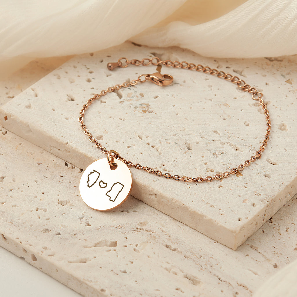 Long Distance State Charm Bracelet