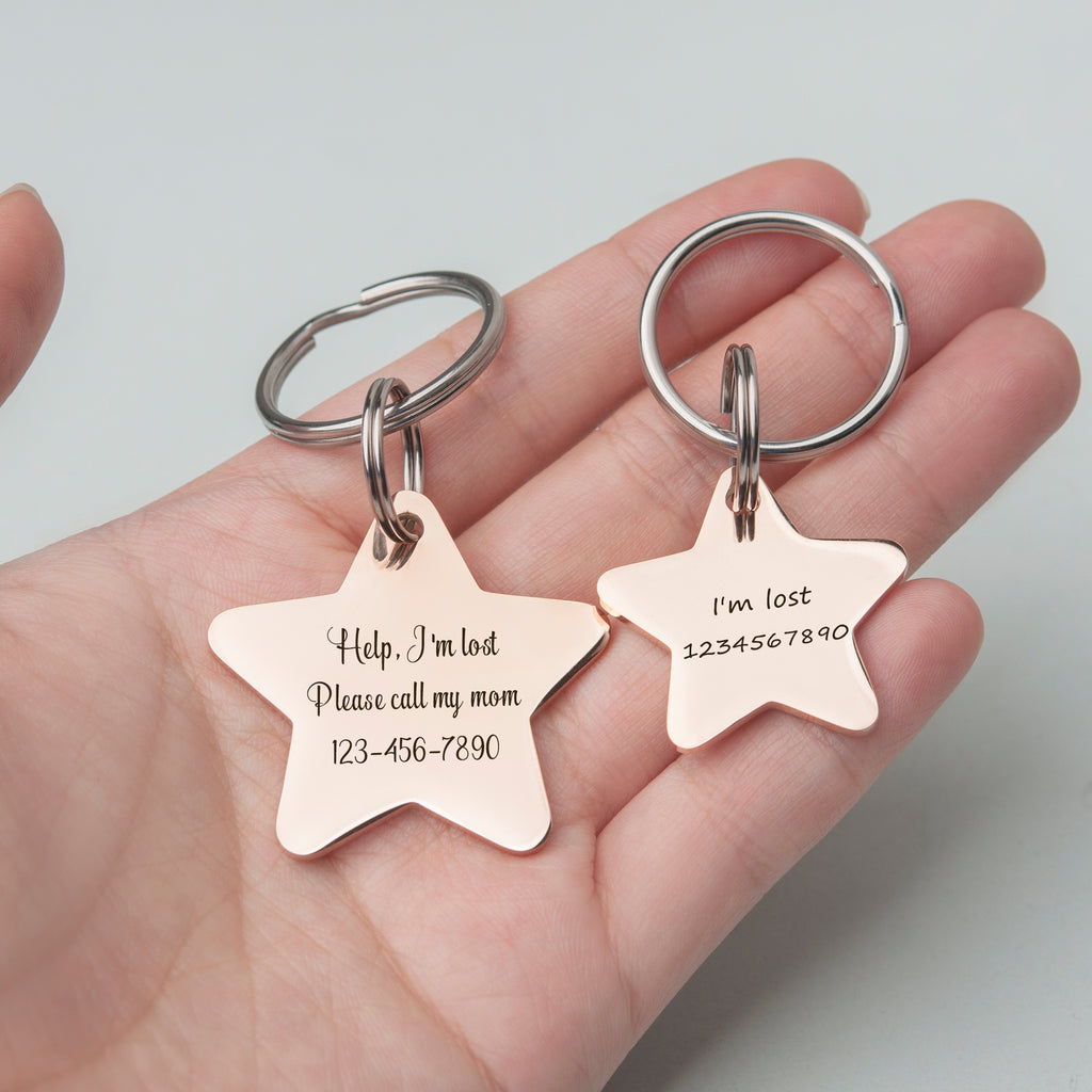 Wildflowers Star Shaped Pet ID Dog Tag