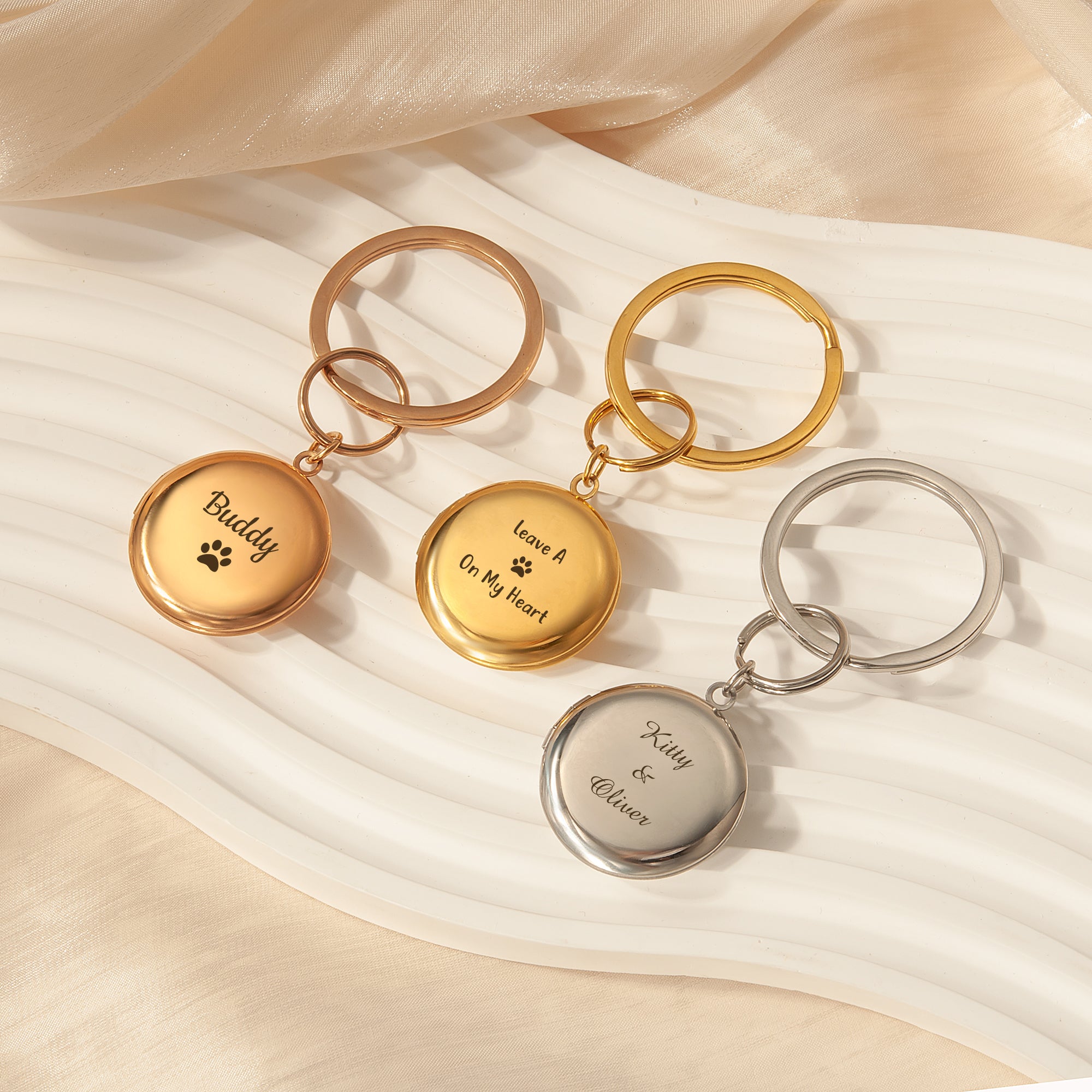 Custom Pet Photo Locket Key Chain