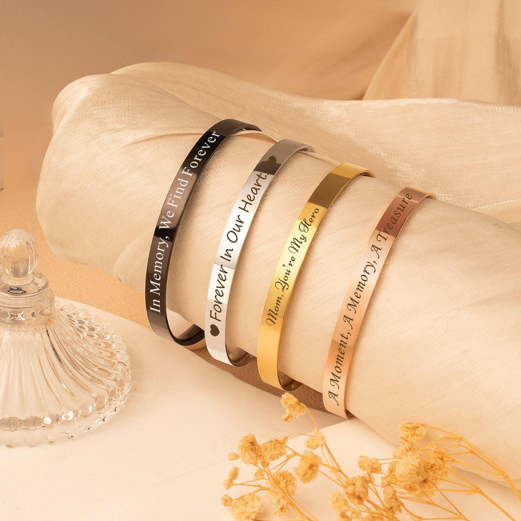 Custom Memorial Cuff Bangle – Remembrance Keepsake