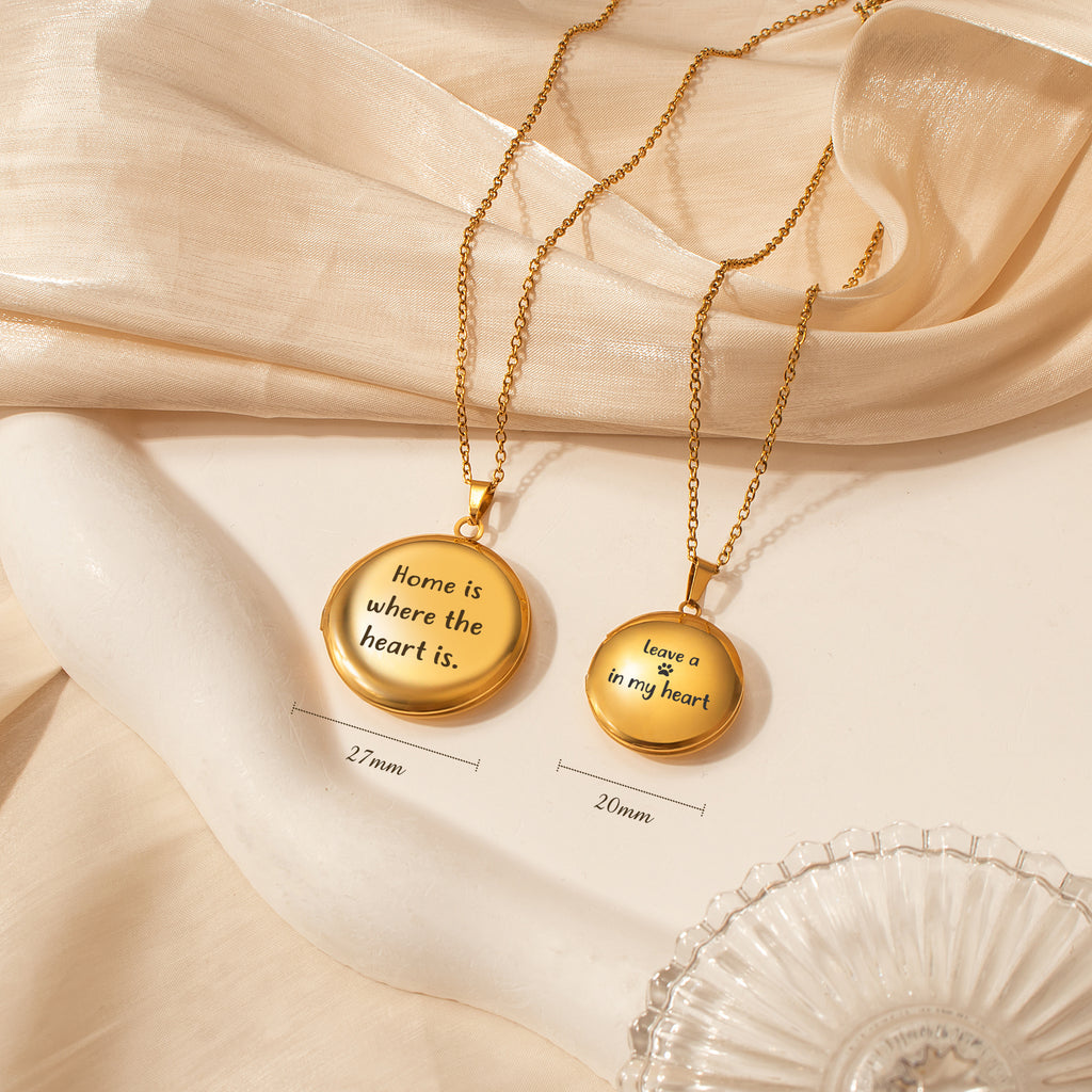 Round Photo Locket Necklace