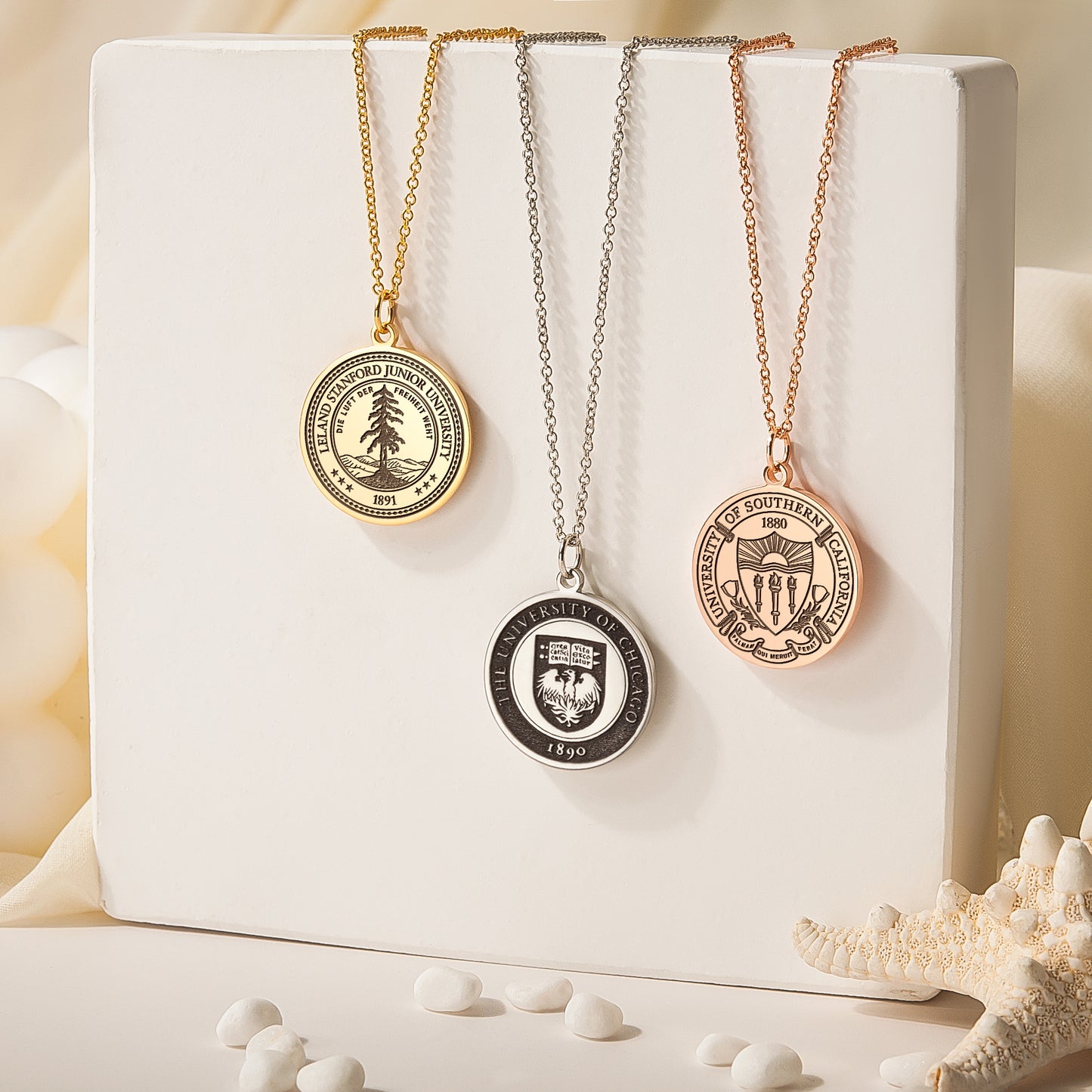 Personalized College Logo Graduation Necklace