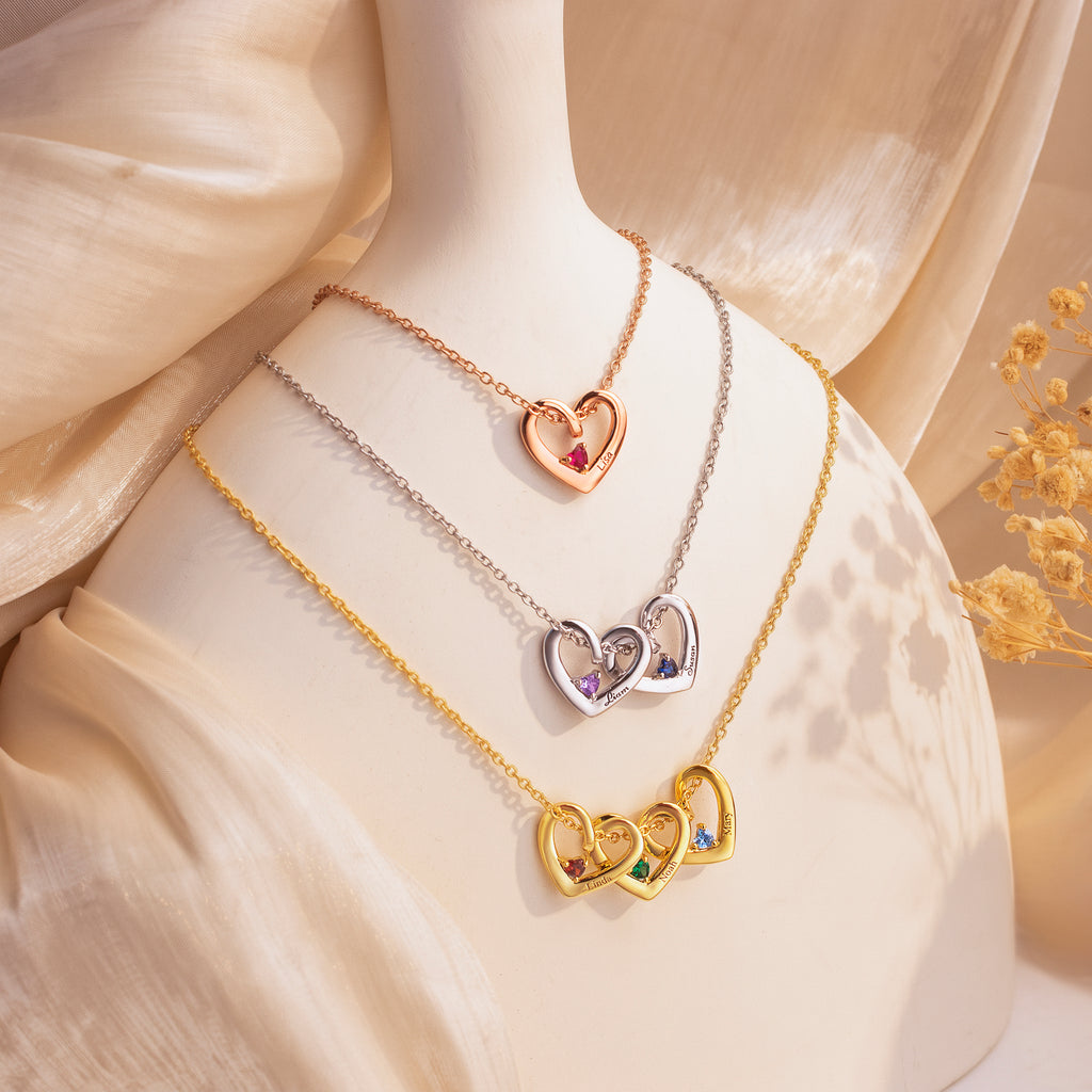 Birthstone Name Heart Necklace