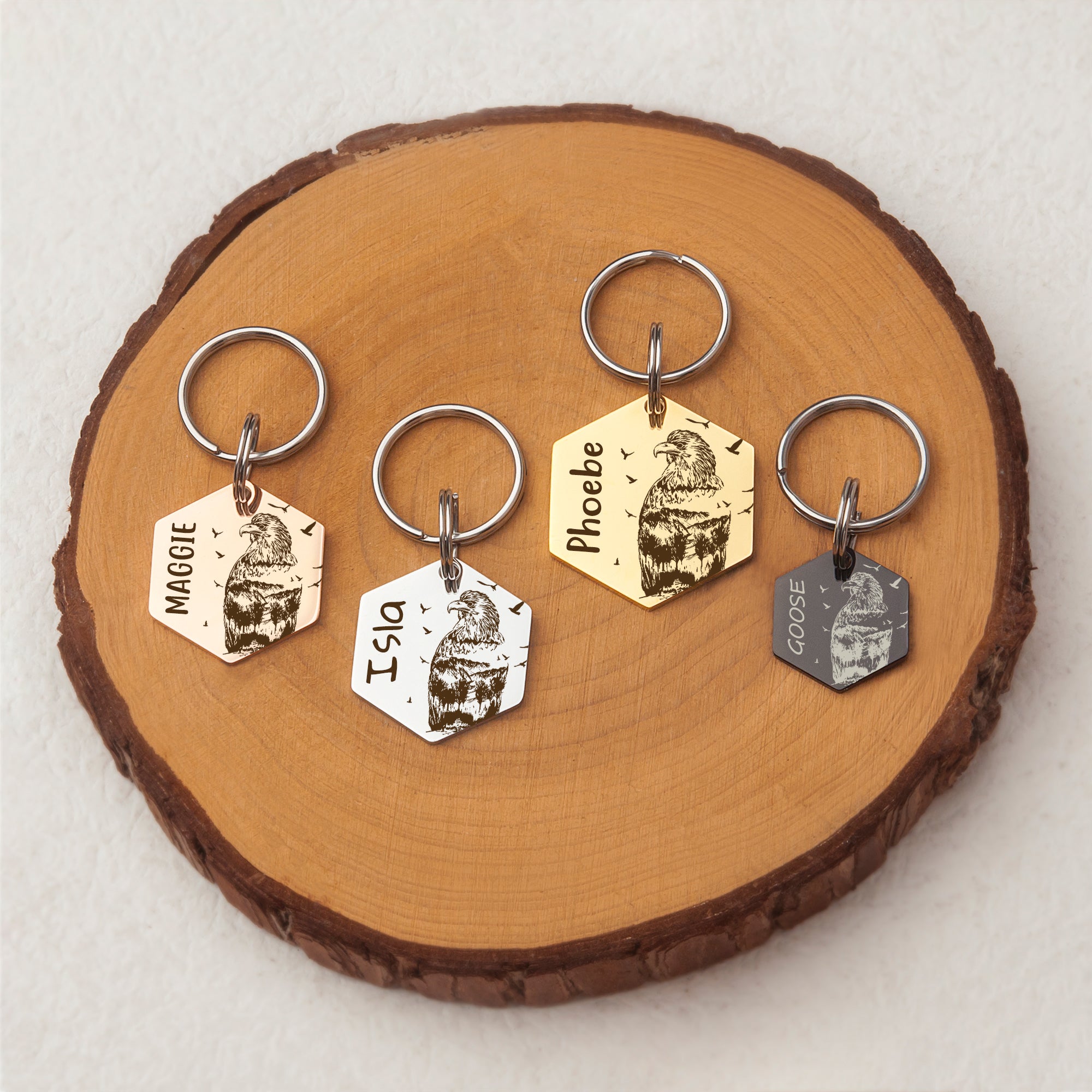 Hexagon Eagle Mountain Pet ID Dog Tag