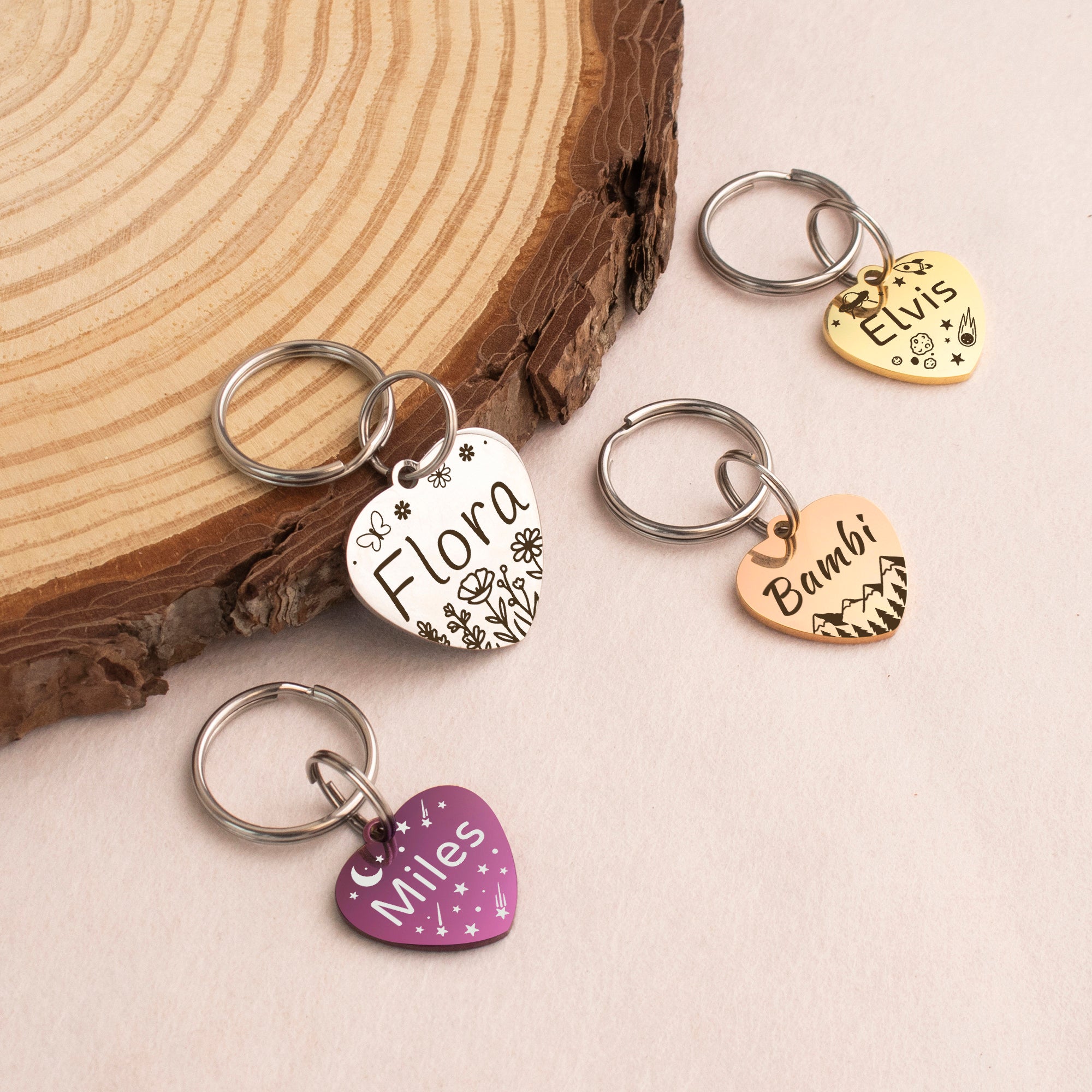 Personalized Heart Stainless Steel Pet ID Tag