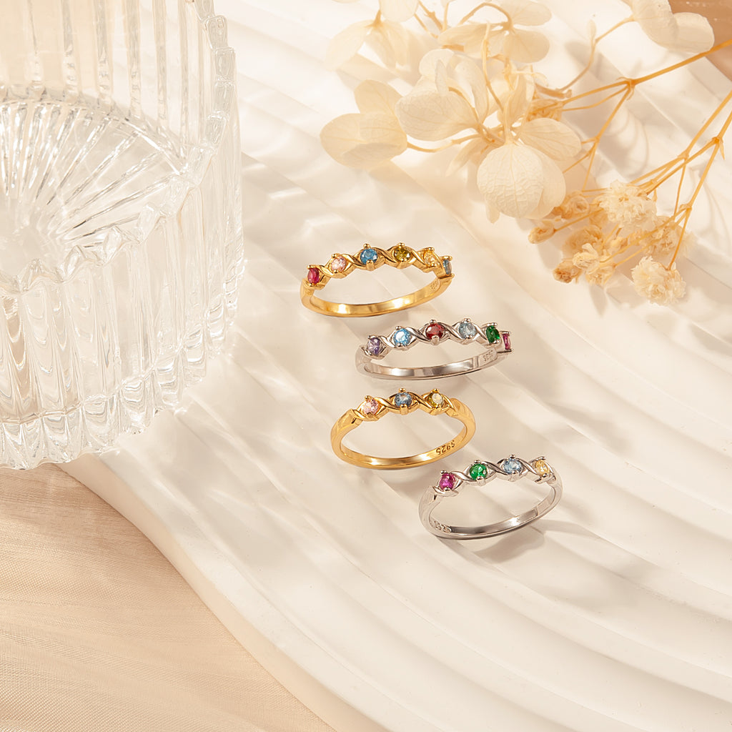 XOXO Birthstone Ring