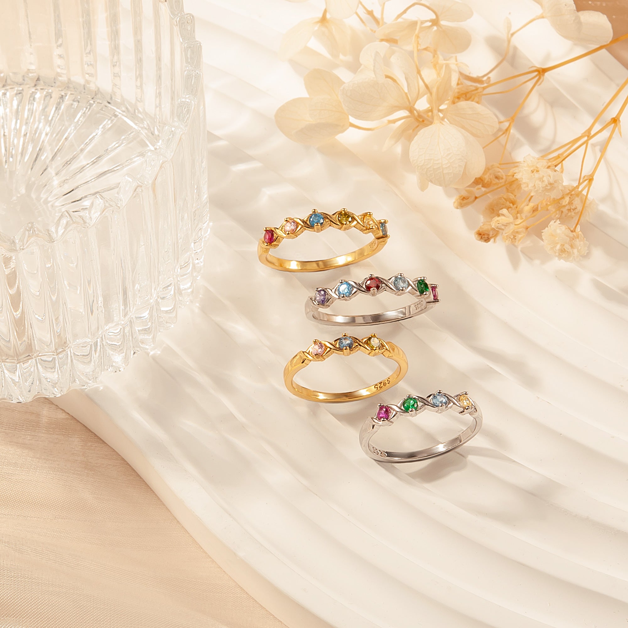 XOXO Birthstone Ring