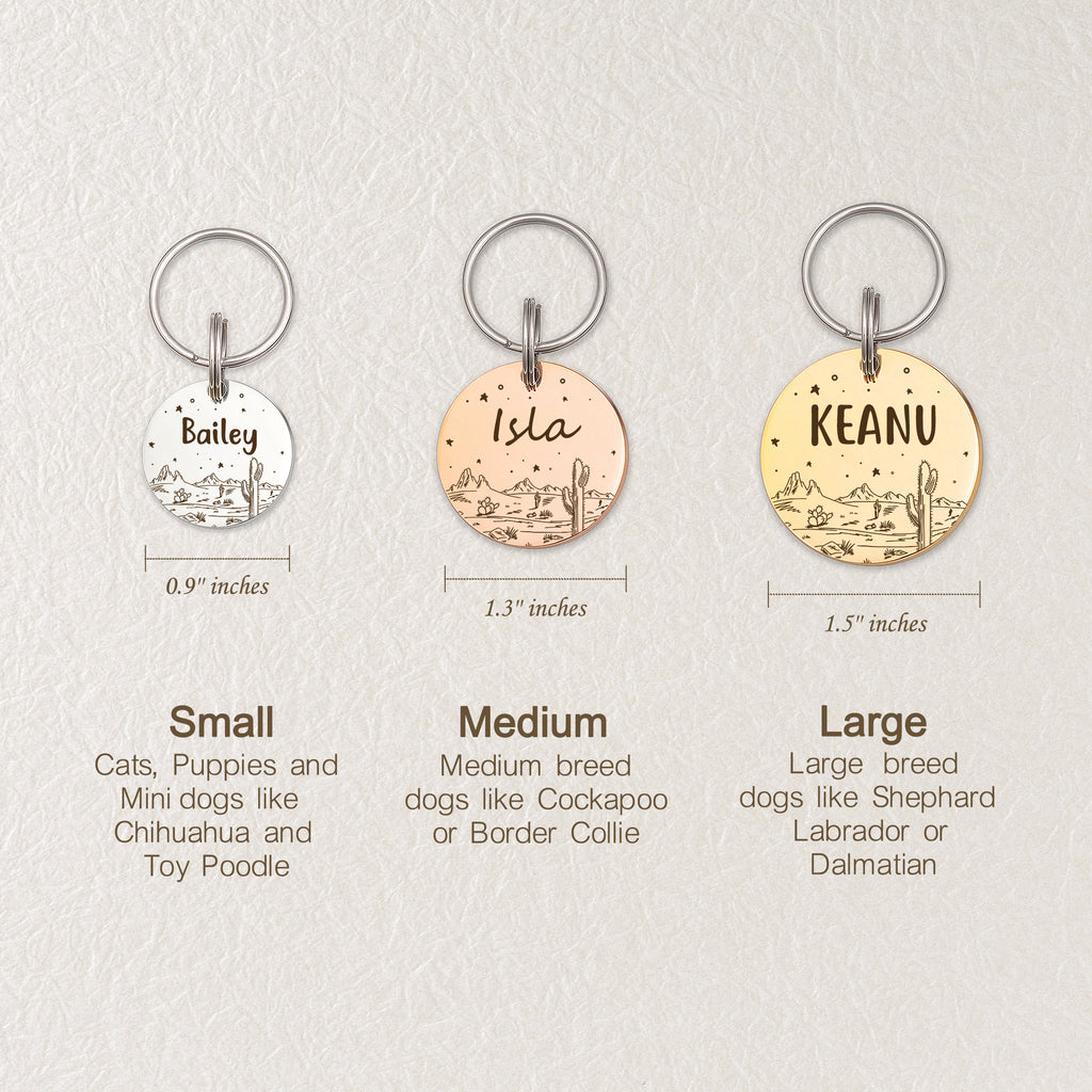Desert Starry Sky Round Pet ID Dog Tag