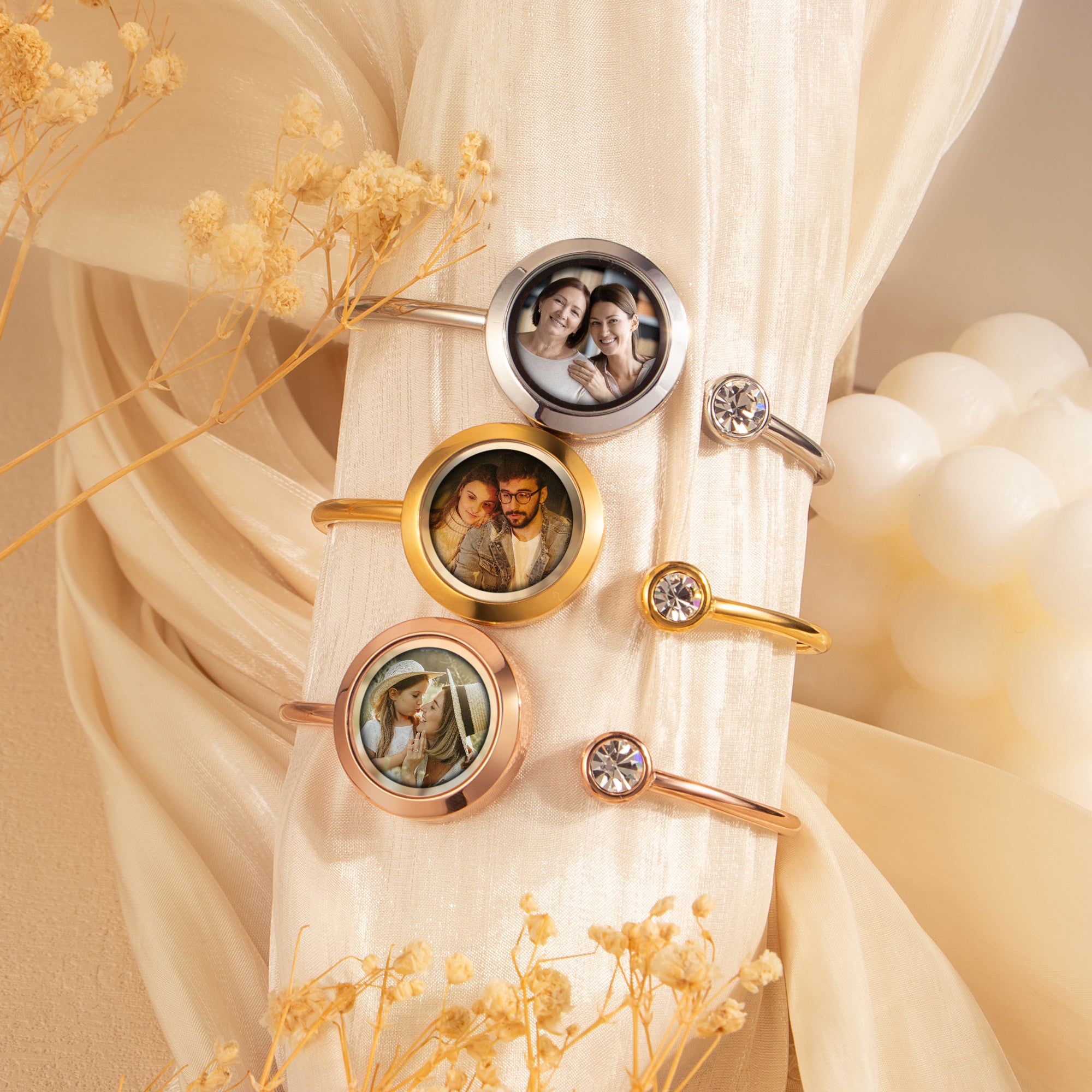 Photo Locket Cuff Bangle