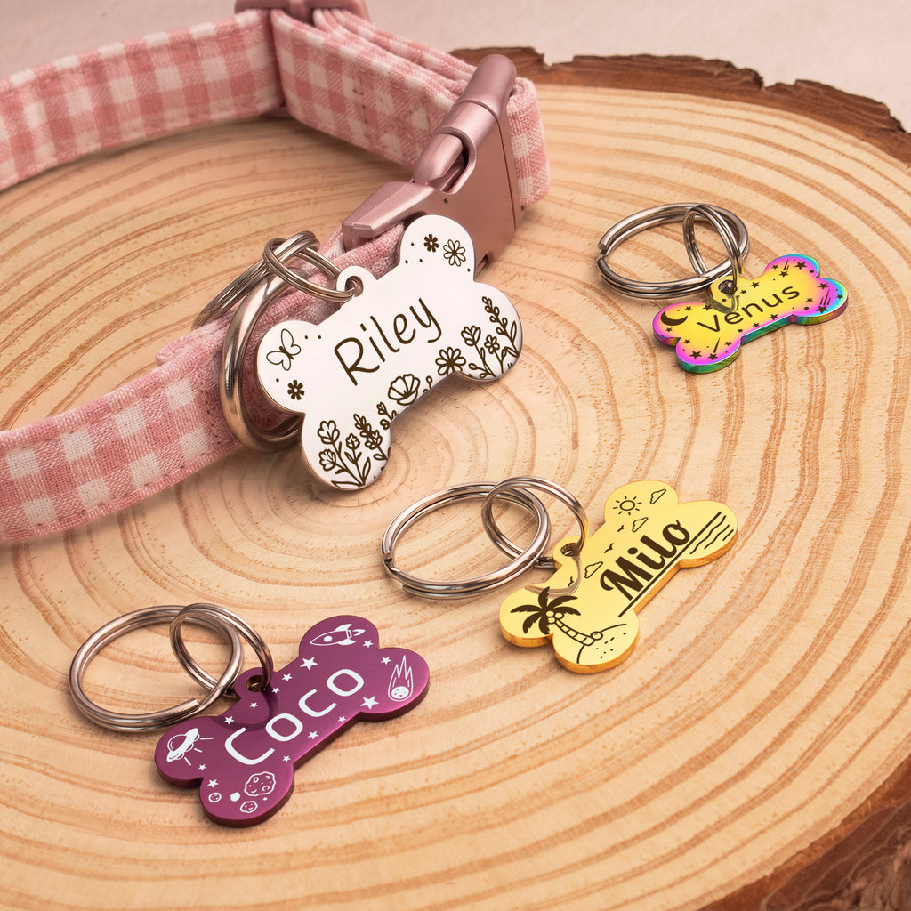 Personalized Bone Stainless Steel Pet ID Tag