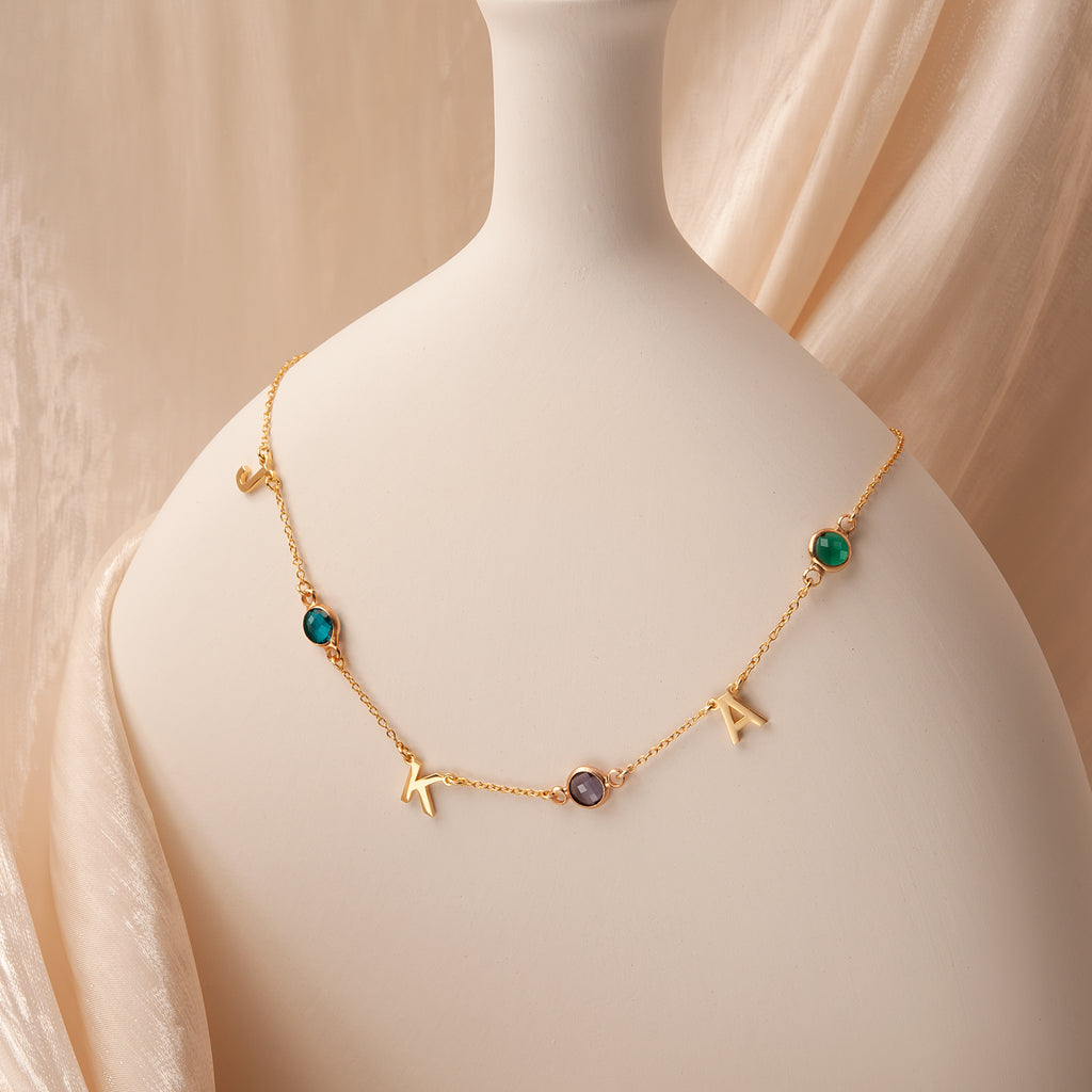 Birthstone and Charm Necklace