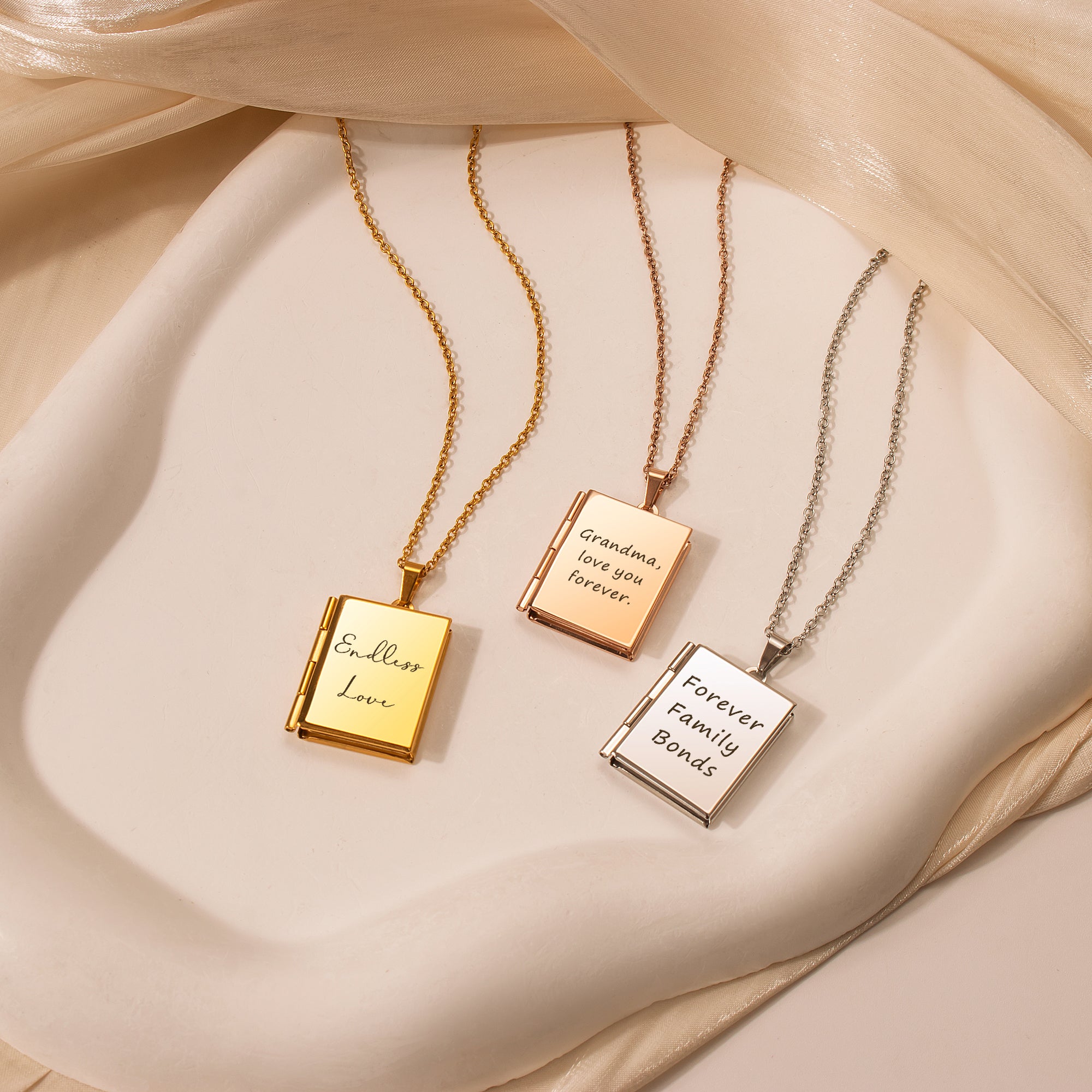 Square Photo Locket Necklace