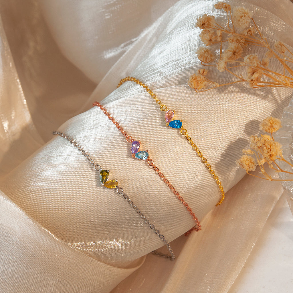 Birthstone Heart Bracelet