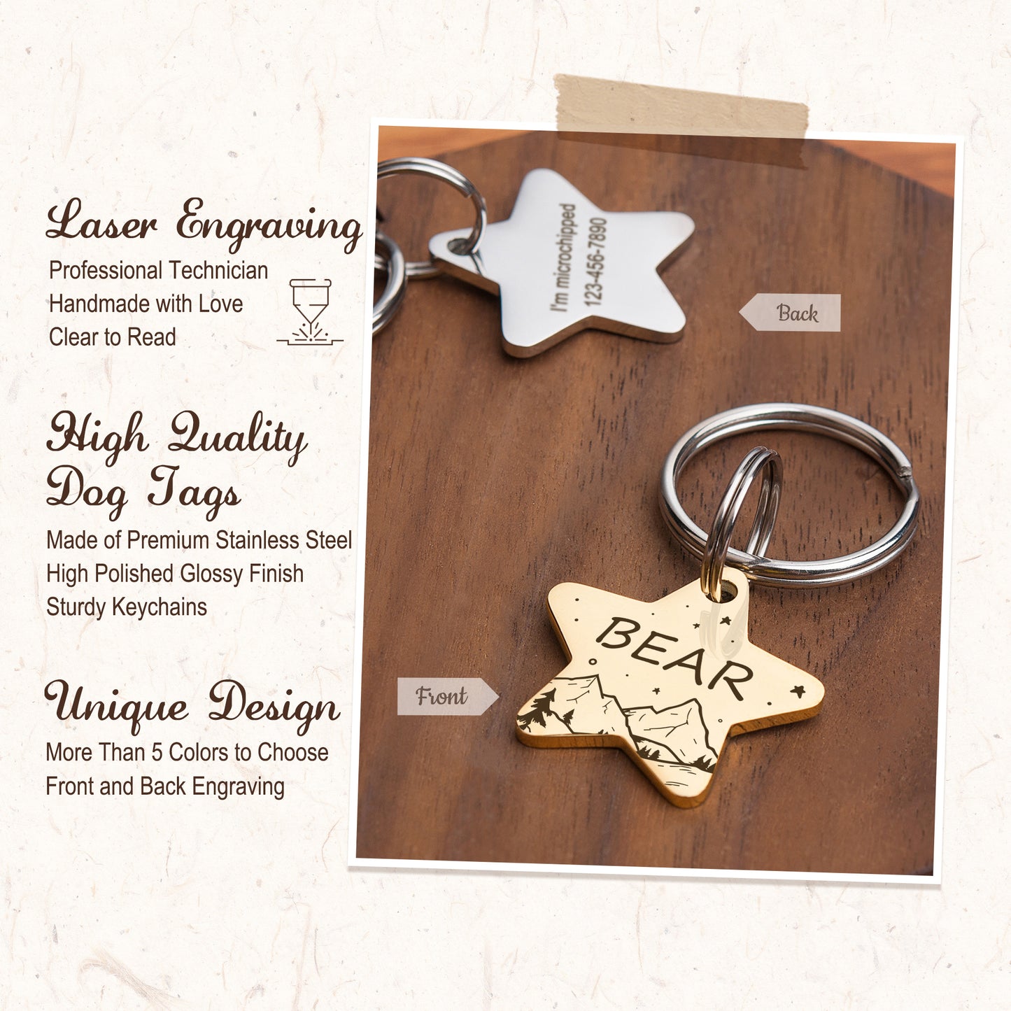 Star Shaped Mountain Starry Sky Themed Pet Tag