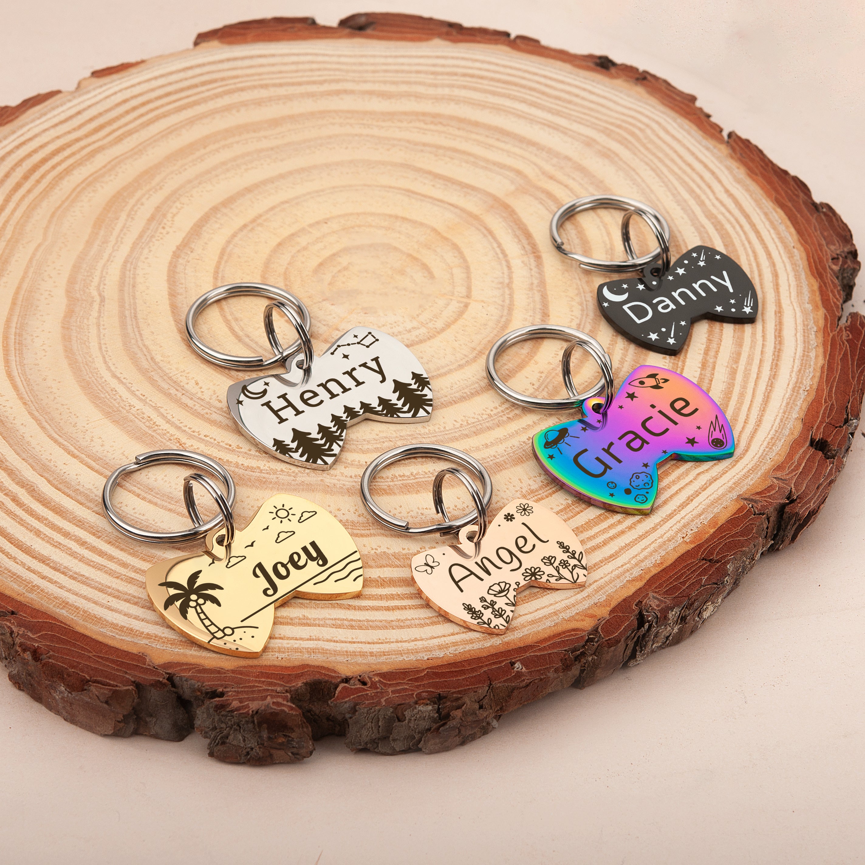 Personalized Bow Tie Stainless Steel Pet ID Tag