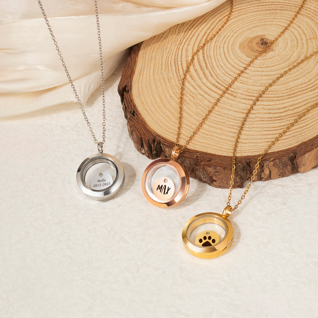 Personalized Charm Locket Pet Memorial Necklace