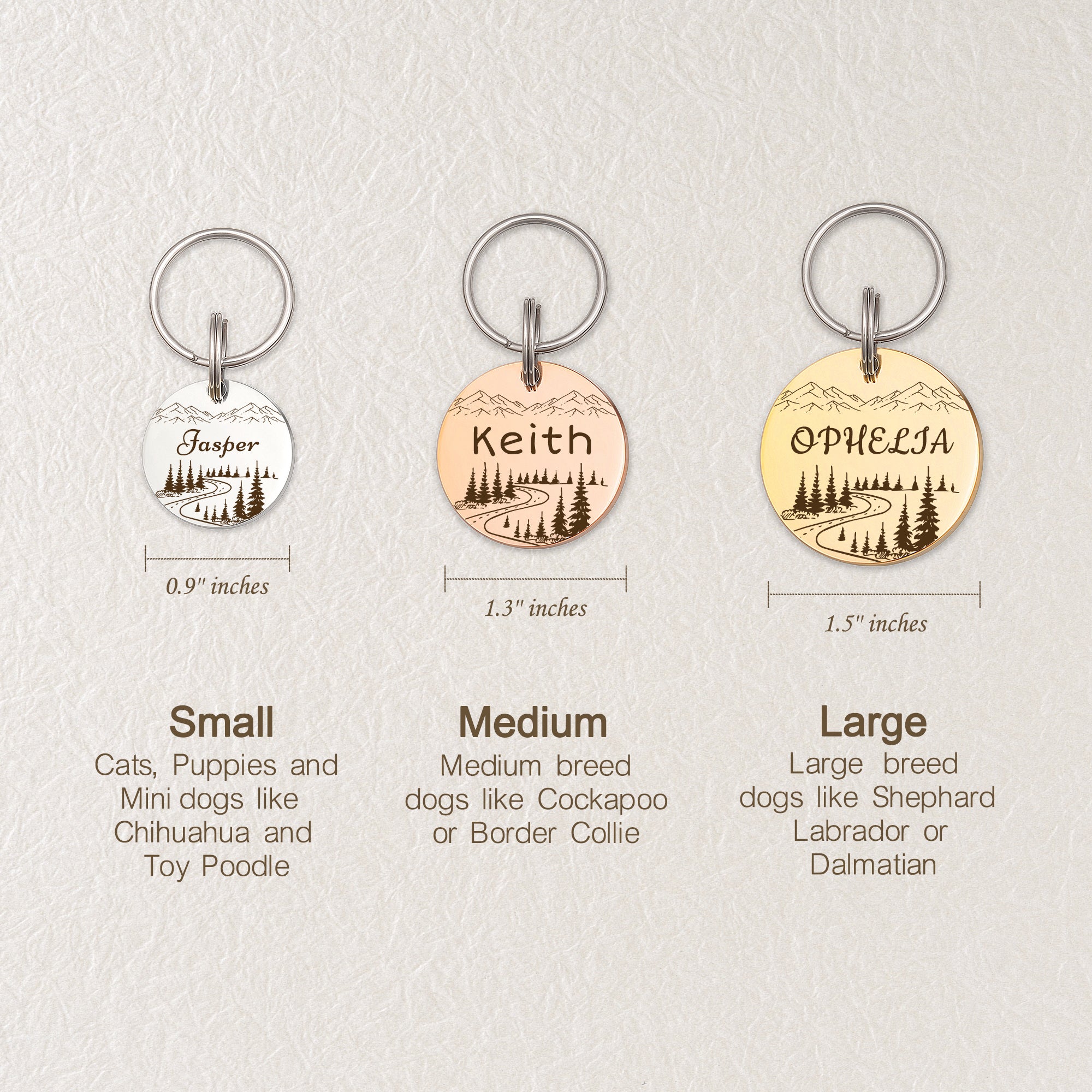 Mountain Road Round Pet ID Dog Tag