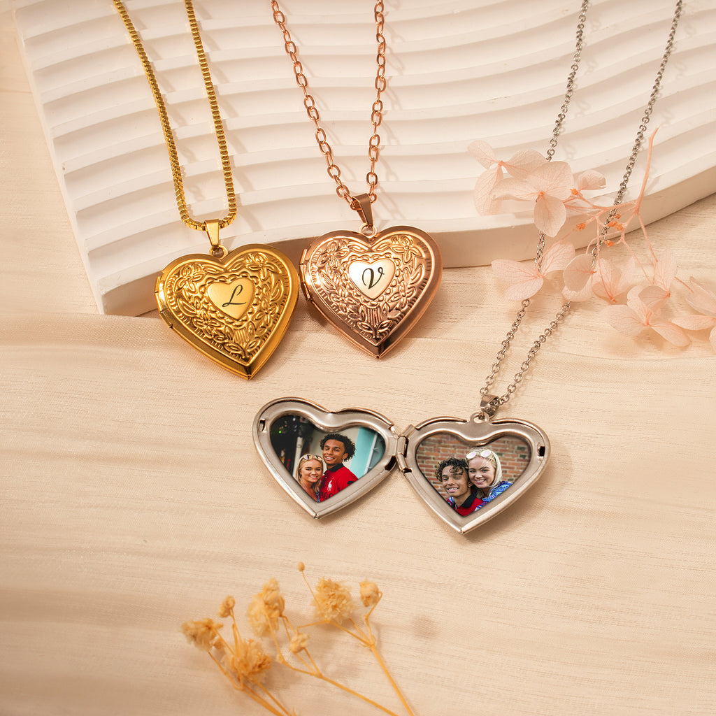 Raise Heart Photo Heart Locket Necklace