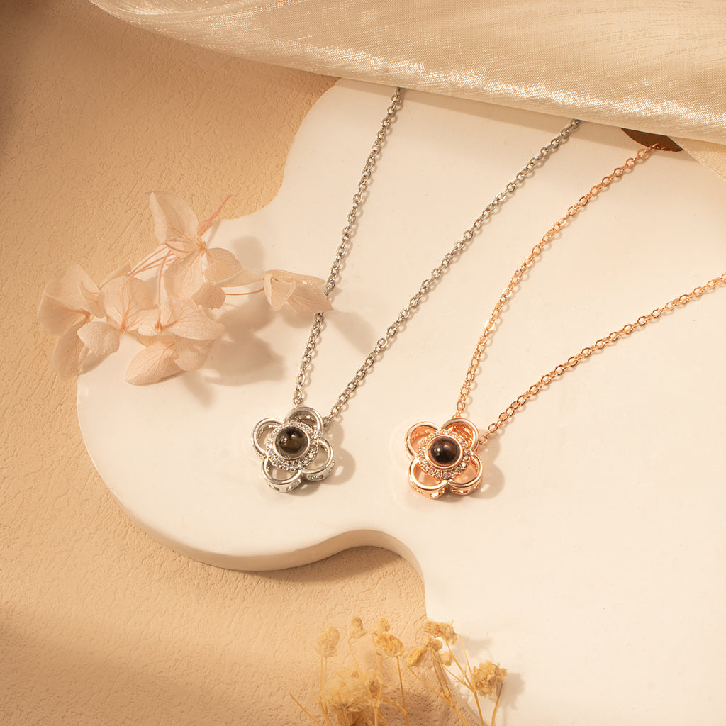 Clover Photo Projection Necklace