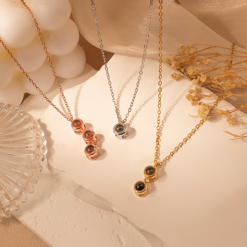 Round Multi-Photo Projection Necklace