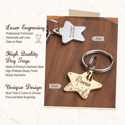 Personalized Desert Starry Sky Star Shaped Pet ID Dog Tag for Cat or Dog