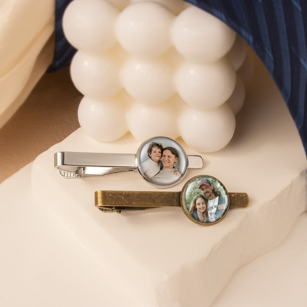 Round Tie Clip with Glass Dome Cab