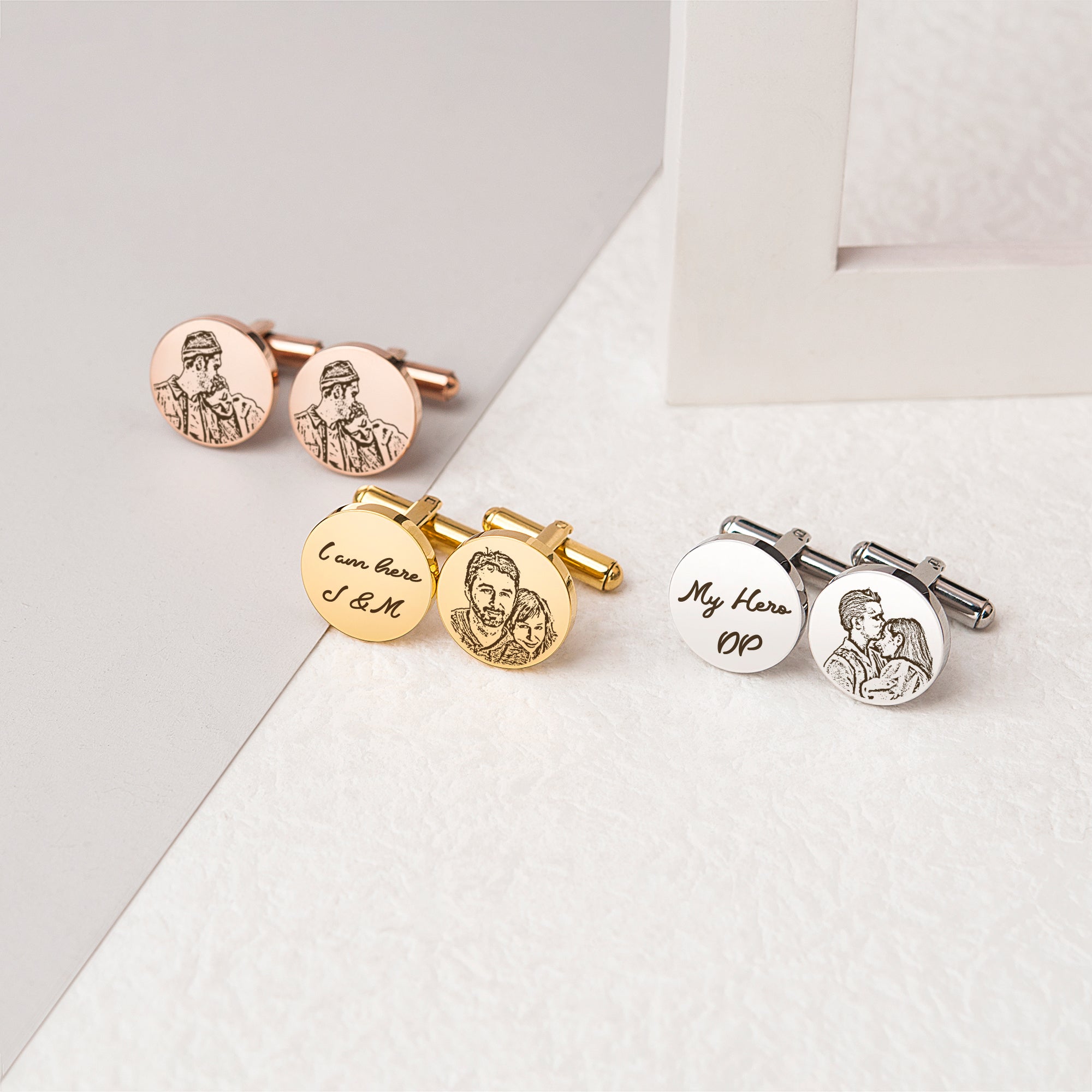 Round Photo Cuff Links