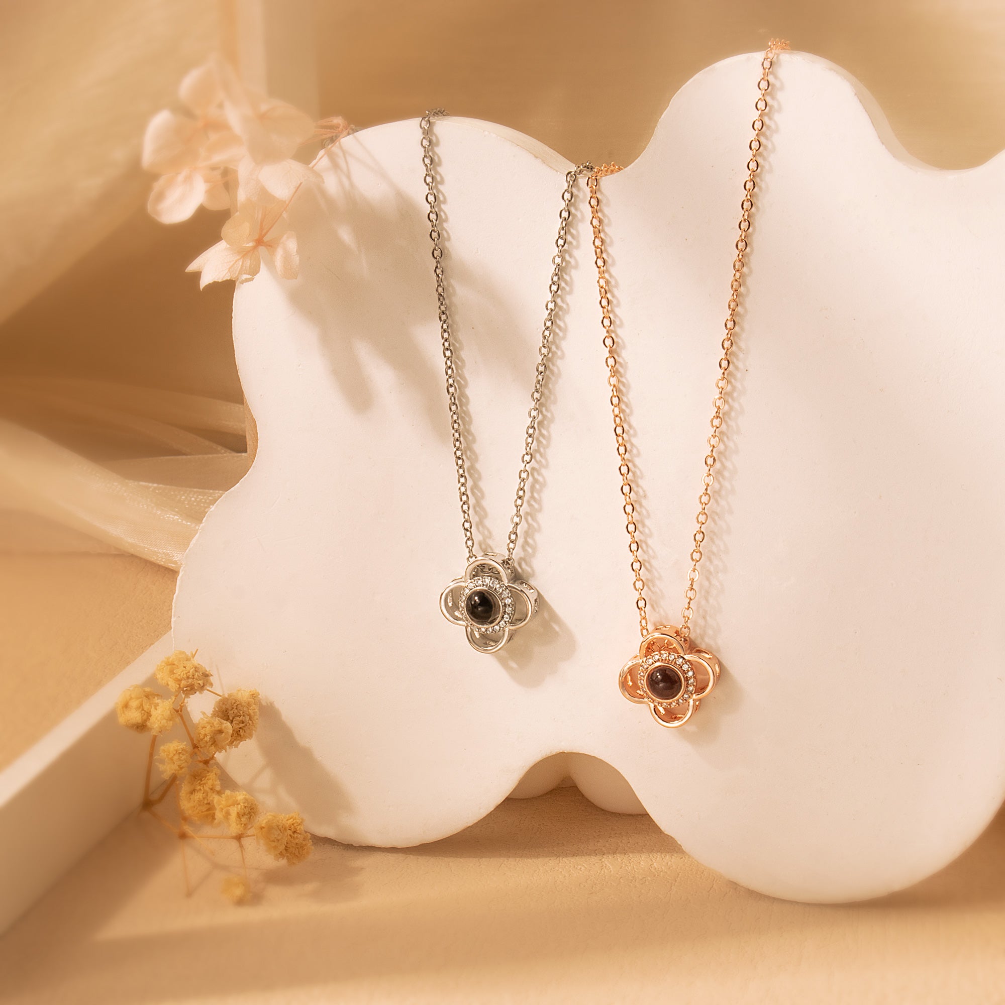 Clover Photo Projection Necklace