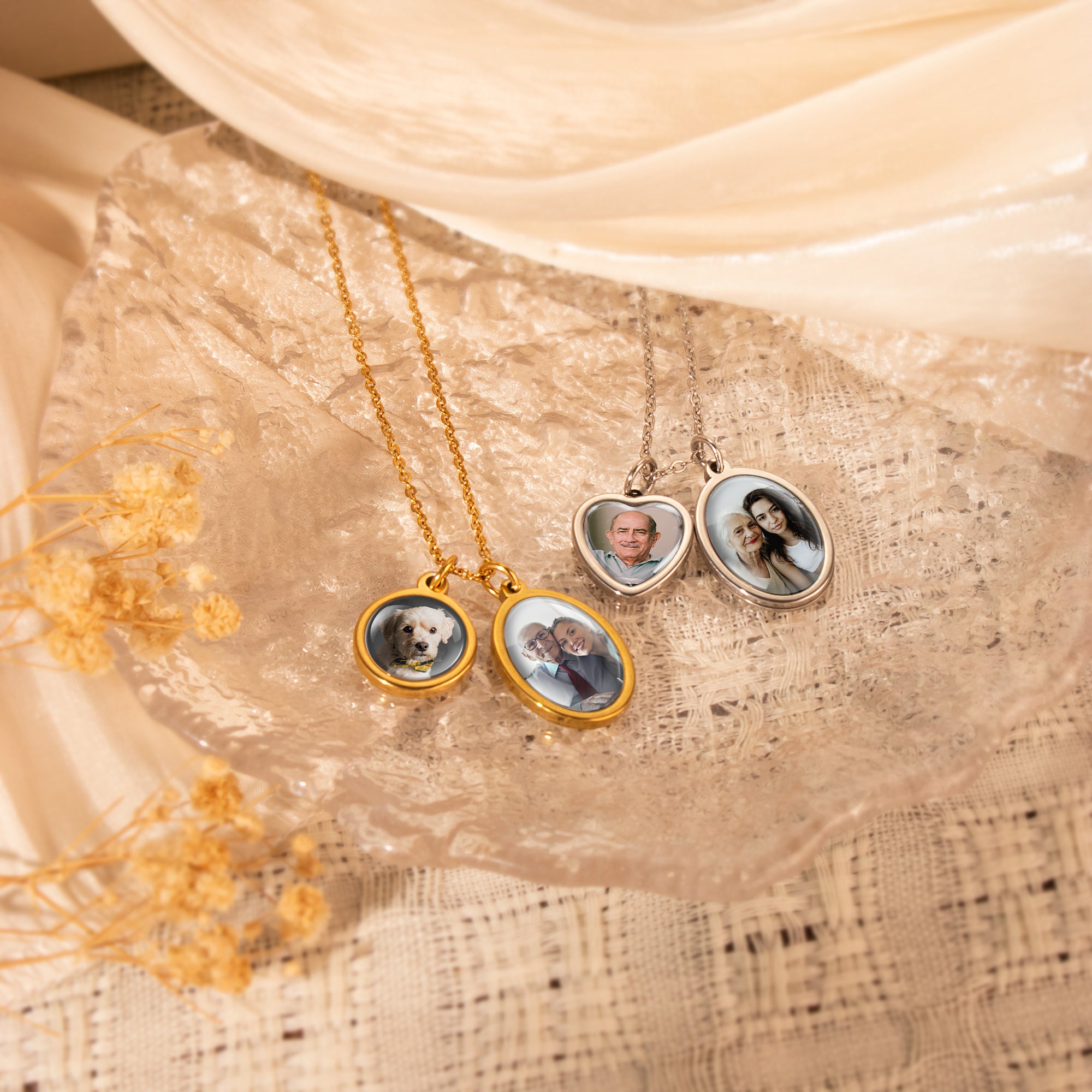 Multi-Shape Pet Photo Necklace with Glass Dome Cab