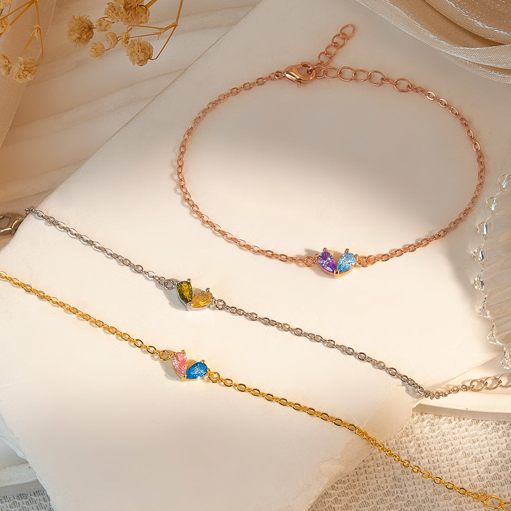 Birthstone Heart Bracelet