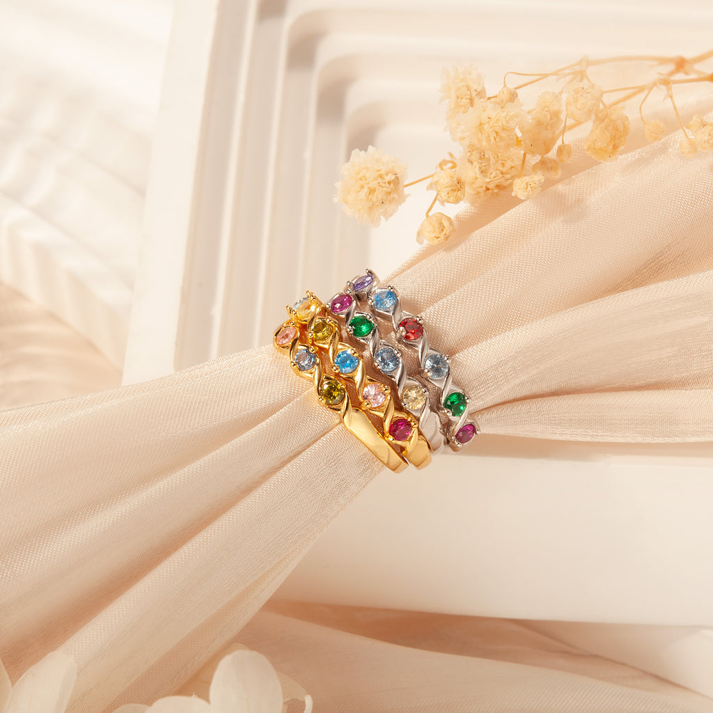 XOXO Birthstone Ring