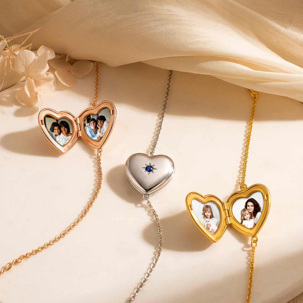 Birthstone Heart Locket Bracelet