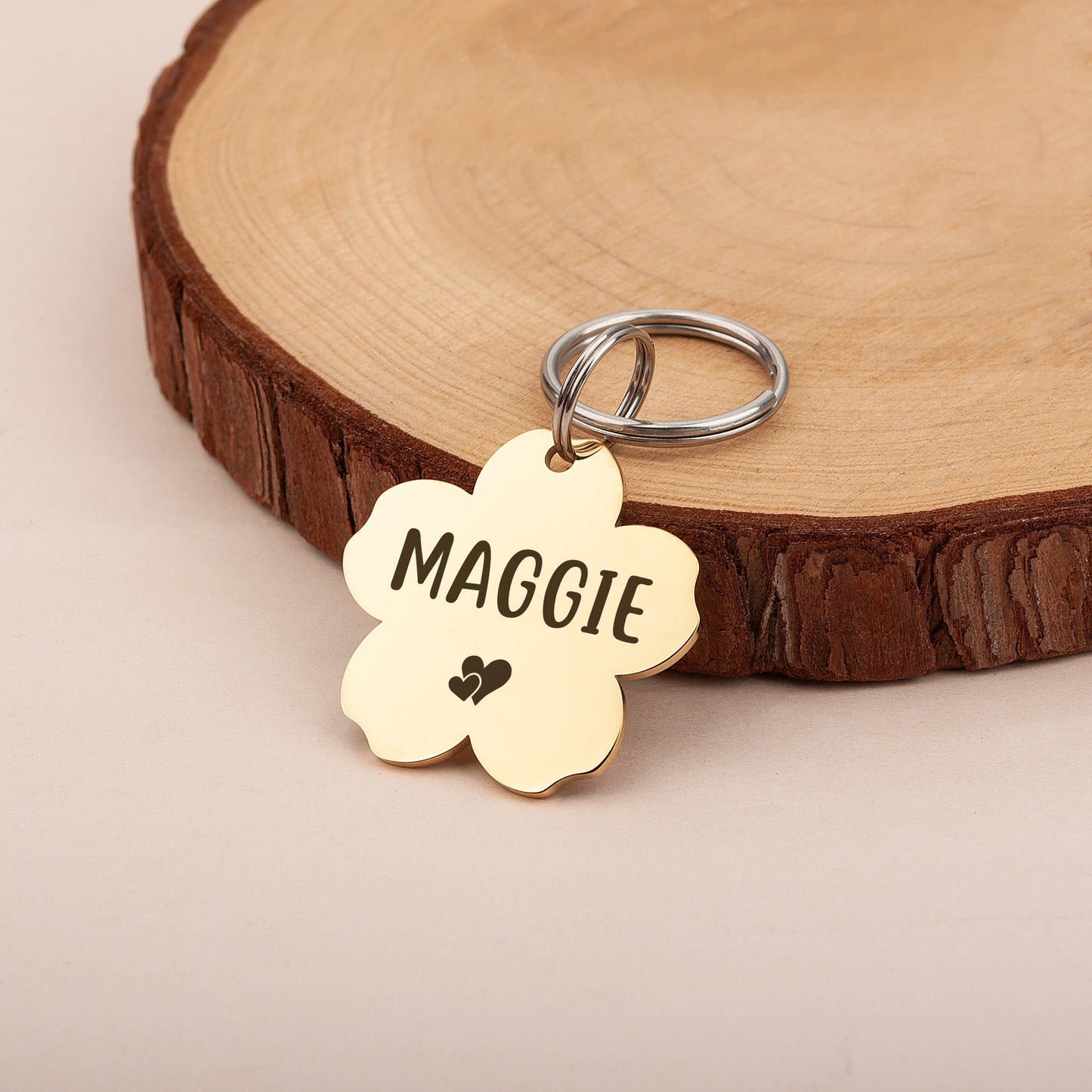 Custom Cherry Blossom Pet ID Dog Tag