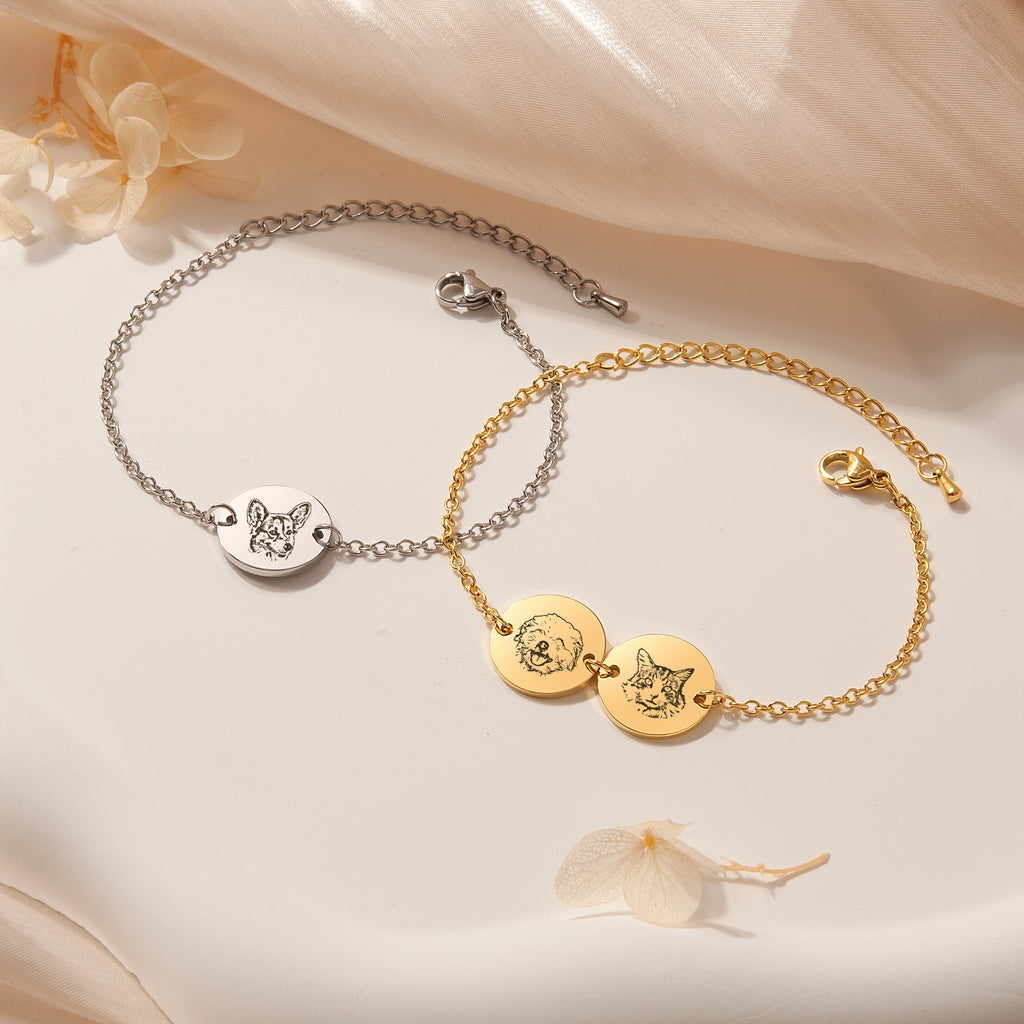 Personalized Pet Portrait Charm Bracelet