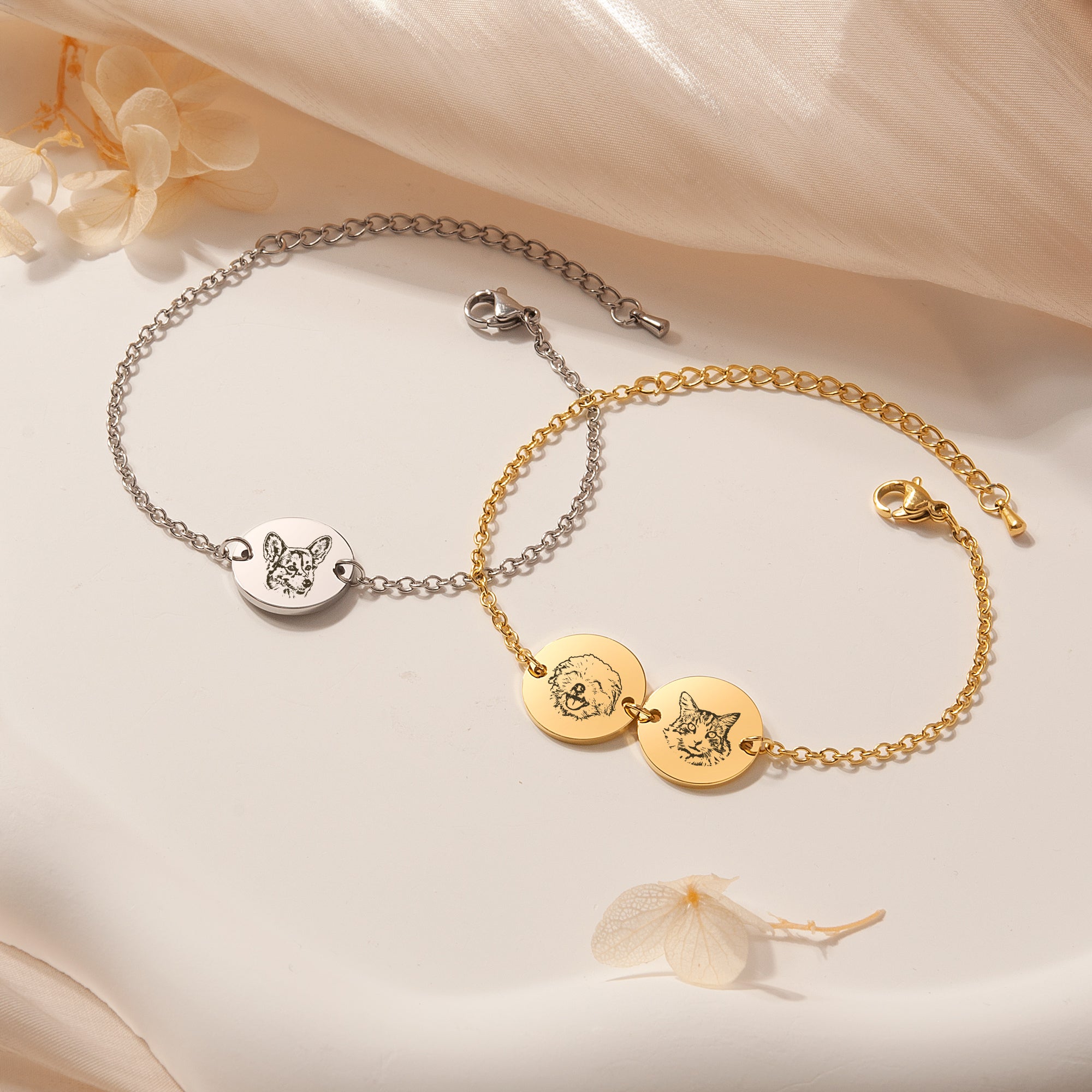 Personalized Pet Portrait Charm Bracelet