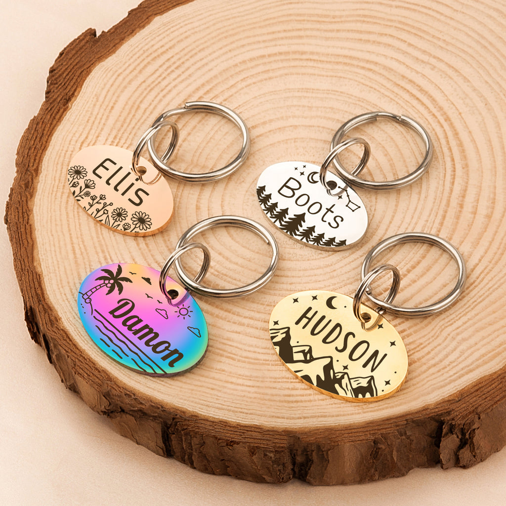 Personalized Oval Stainless Steel Pet ID Tag